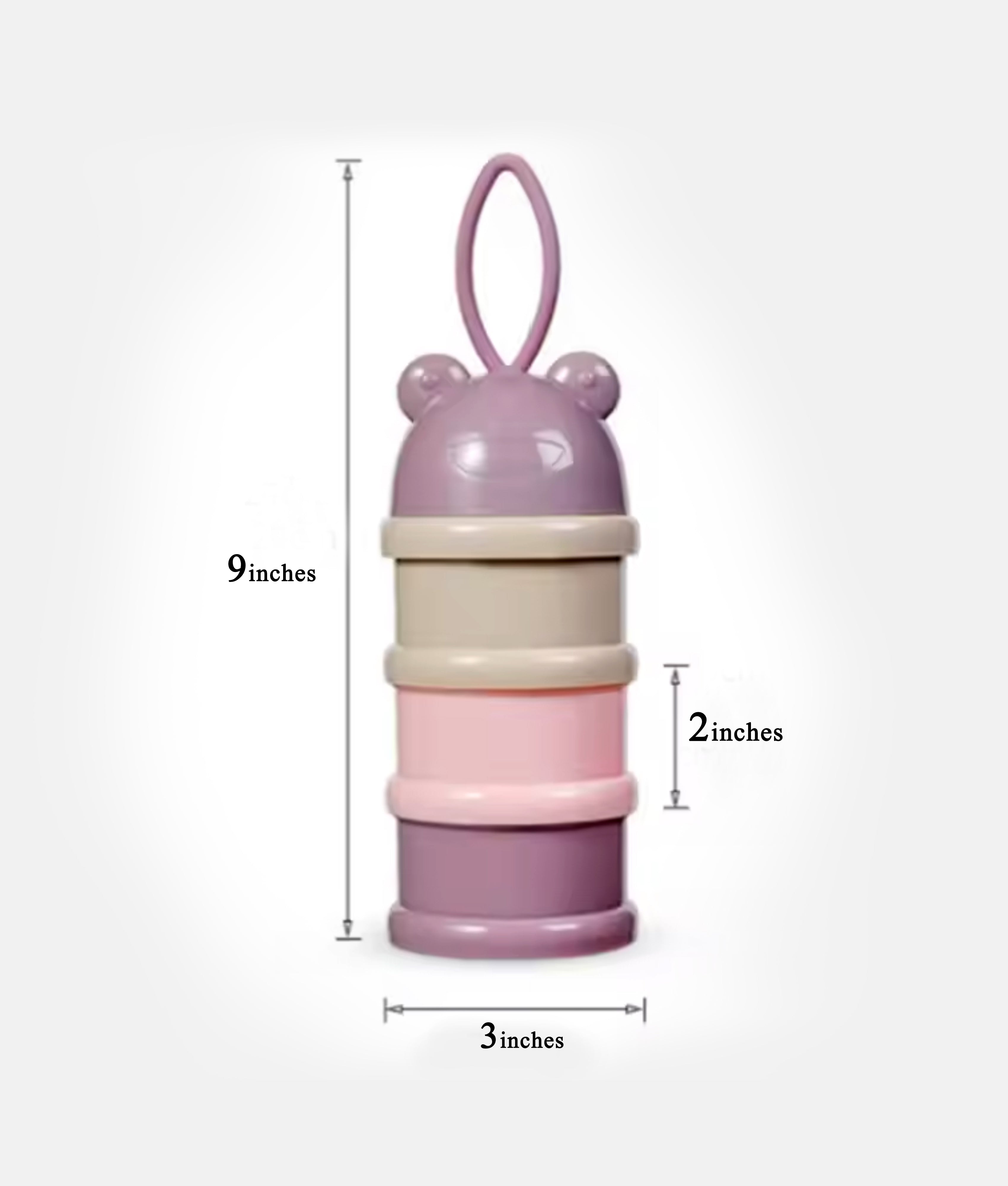 Elegant Smockers LK | 3-Layer Portable Baby Milk Powder Dispenser - Pink | Sri Lanka