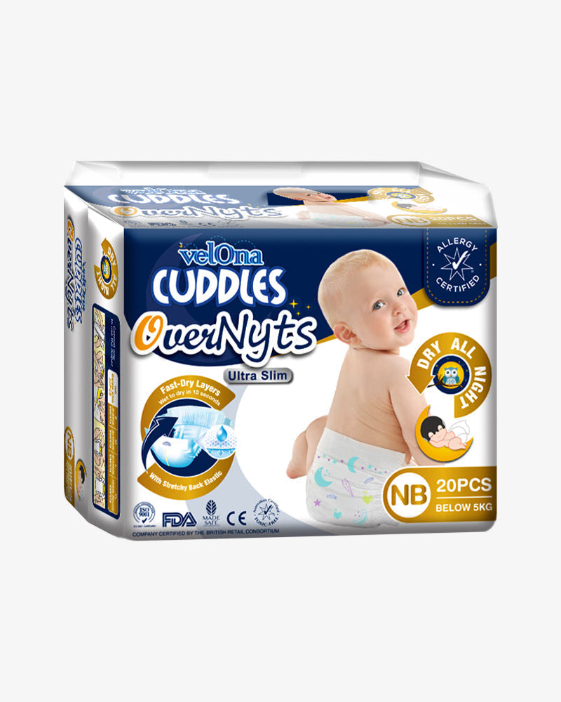 Elegant Smockers LK | Velona OverNyts Baby Diapers - Jumbo Pack (New Born) | Sri Lanka