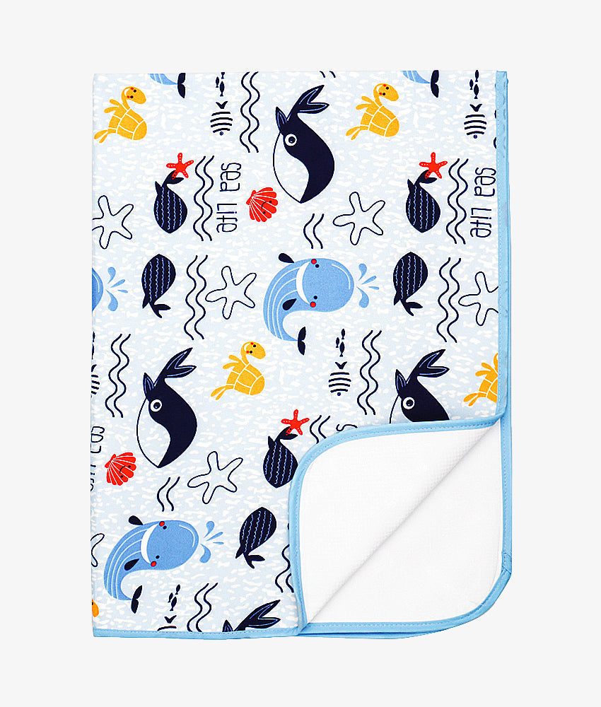 Elegant Smockers LK | Baby Rubber Sheet - Sea Life Print | Sri Lanka