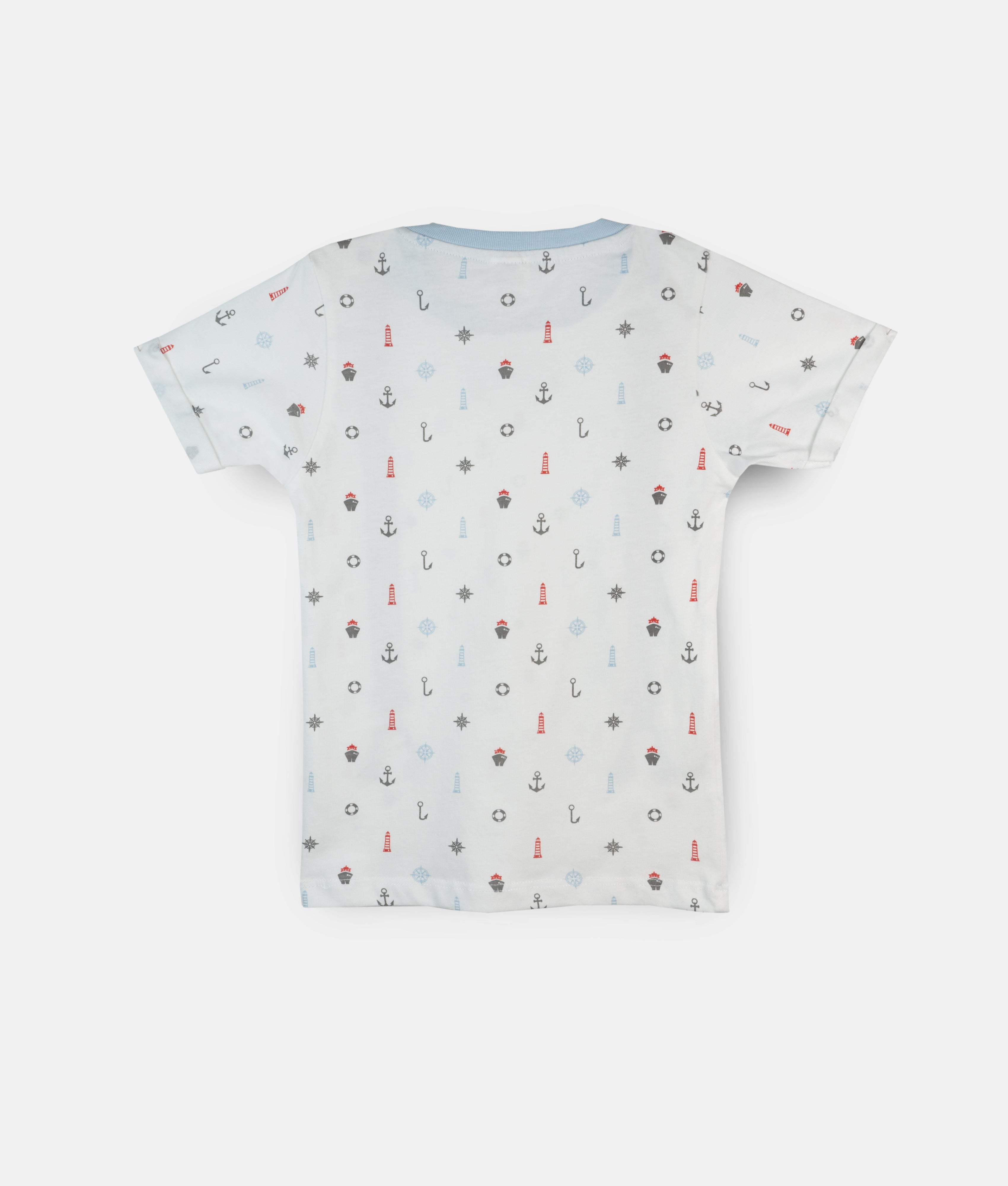 Elegant Smockers LK | Boys Bowtie T-shirt Maritime Print | Sri Lanka