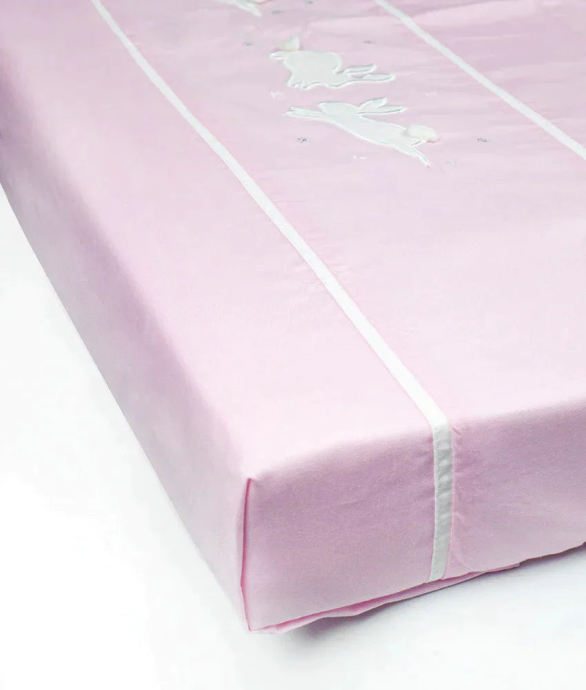 Elegant Smockers LK | Baby Cot Sheet – Pink Rabbit Theme | Sri Lanka
