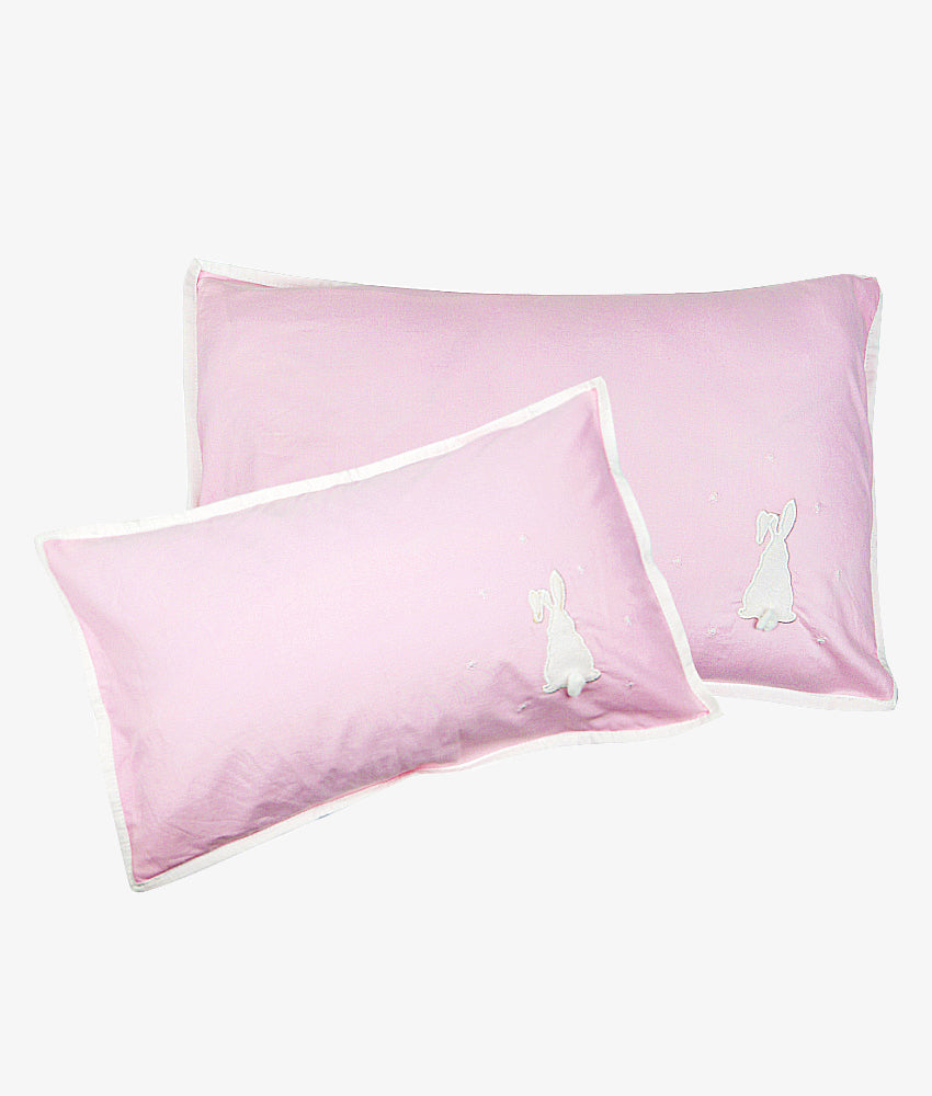 Elegant Smockers LK | Baby Pillow Covers - Pink Rabbit Theme | Sri Lanka
