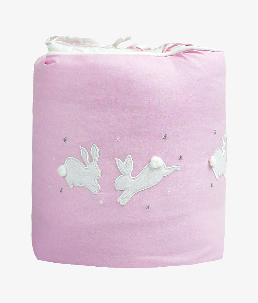 Elegant Smockers LK | Baby Cot Bumpers – Pink Rabbit Theme | Sri Lanka