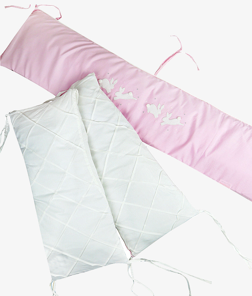 Elegant Smockers LK | Baby Cot Bumpers – Pink Rabbit Theme | Sri Lanka