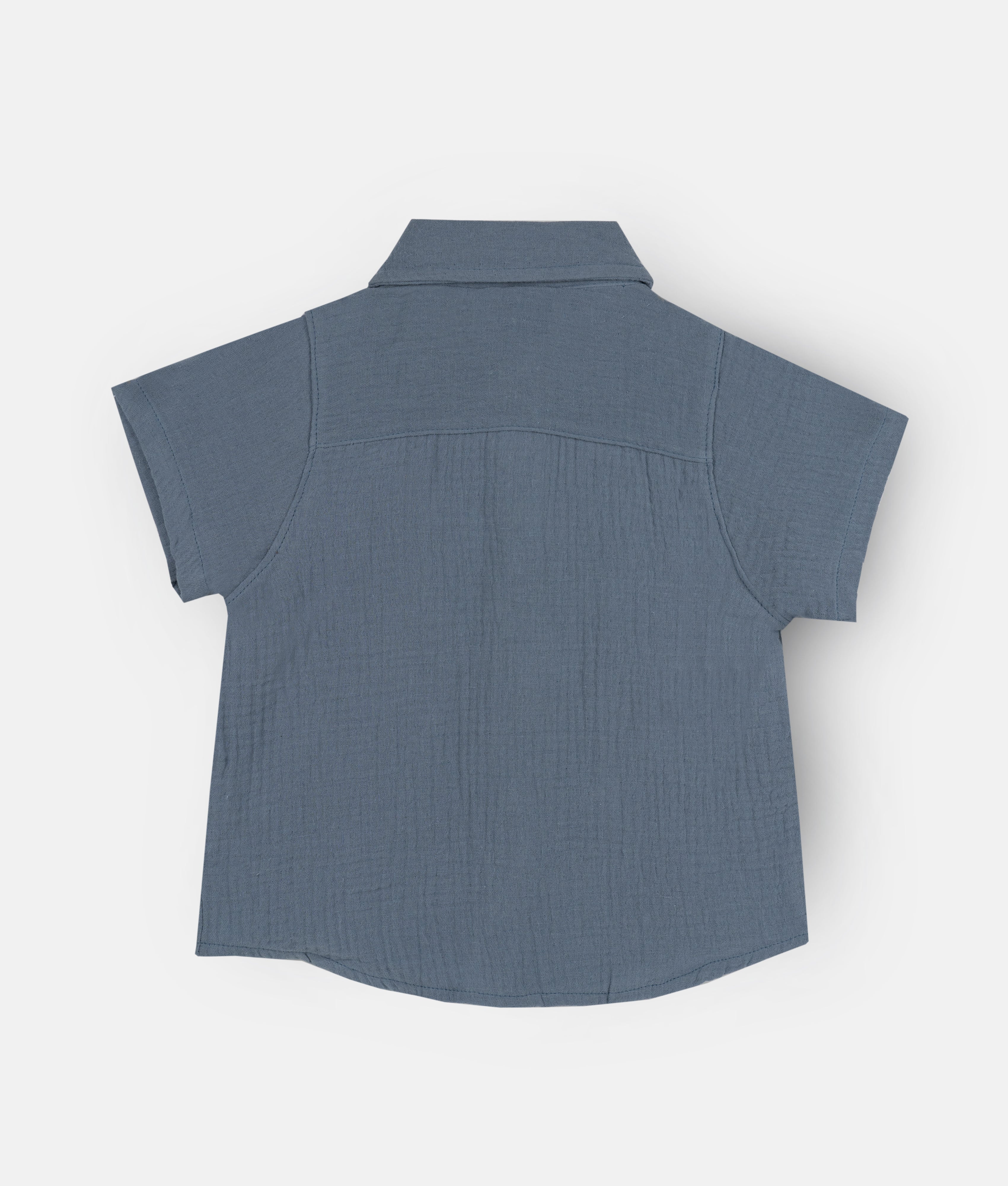 Elegant Smockers LK | Iceberg Blue Muslin Boys Shirt | Sri Lanka