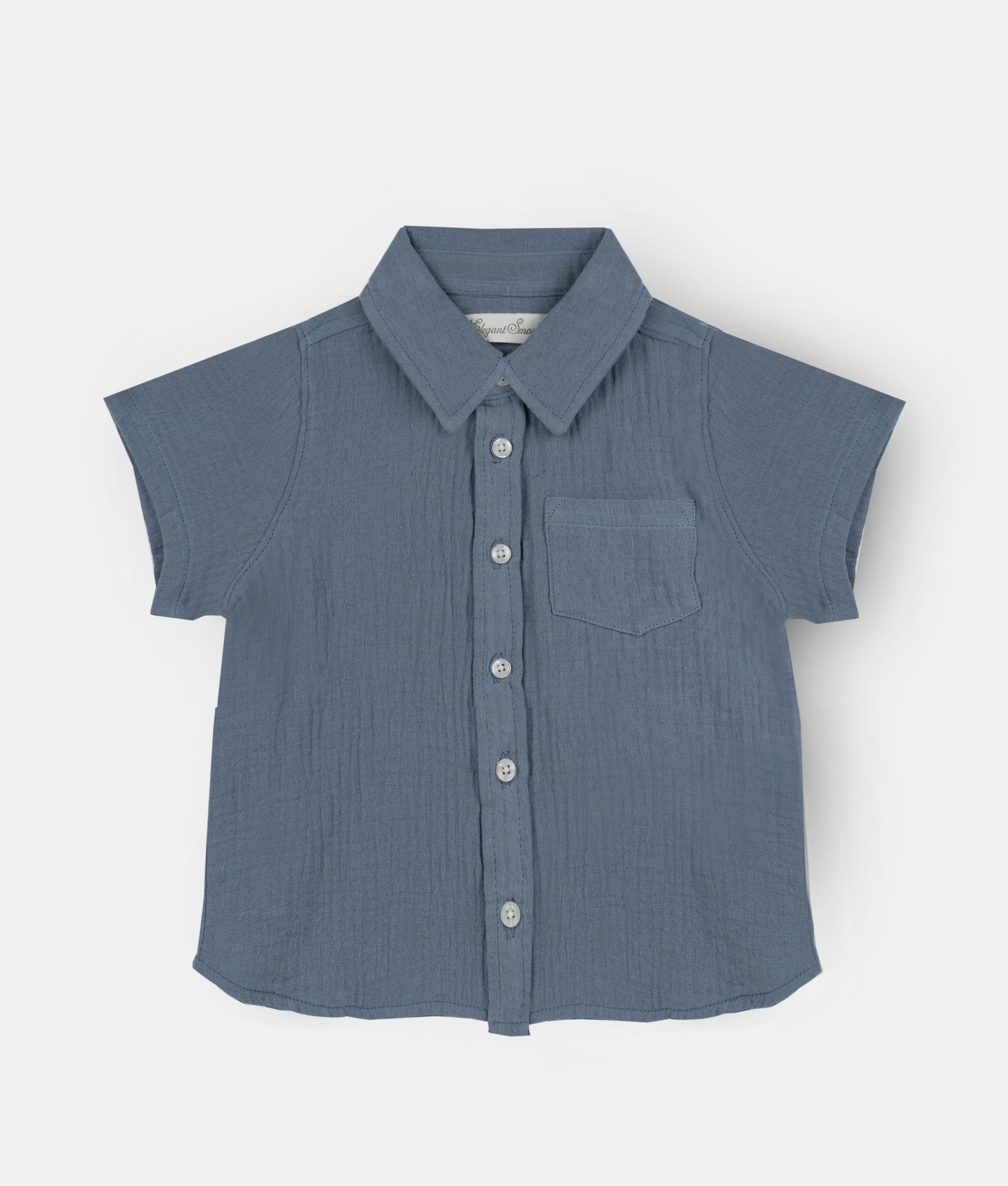 Elegant Smockers LK | Iceberg Blue Muslin Boys Shirt | Sri Lanka