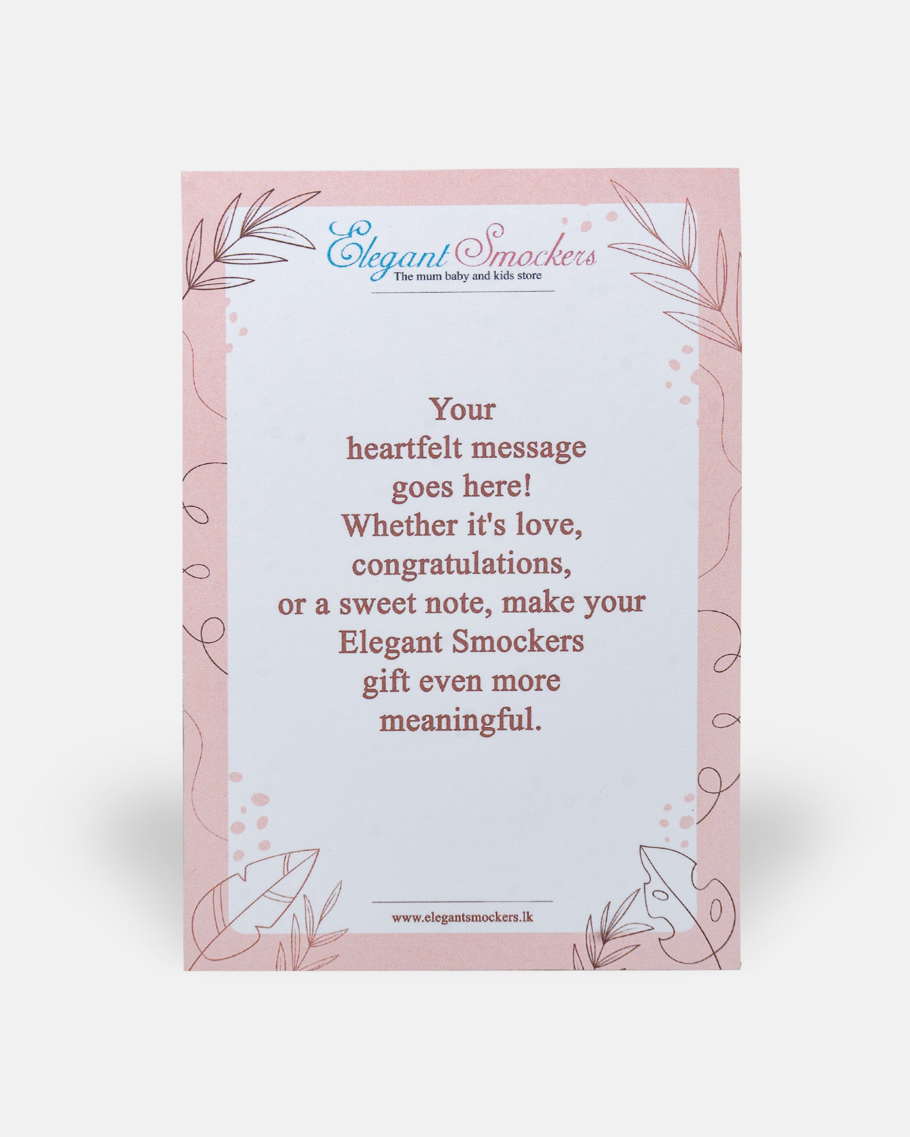 Elegant Smockers LK | Personalised Gift Message | Sri Lanka