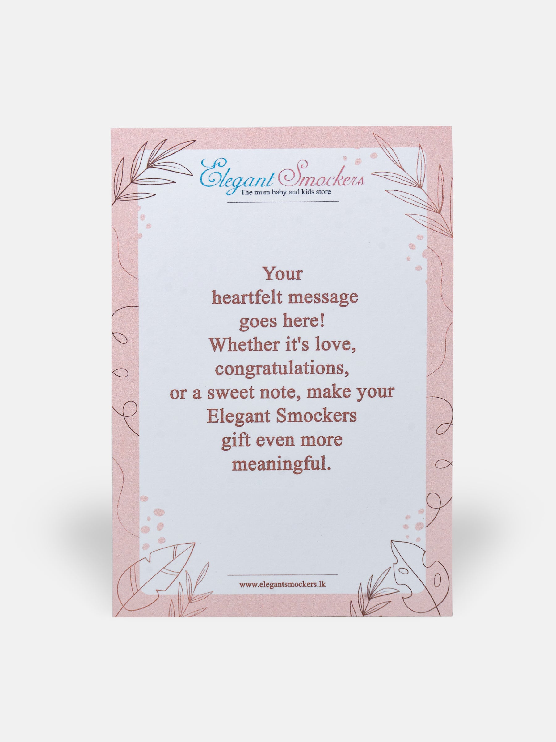 Elegant Smockers LK | Personalised Gift Message | Sri Lanka