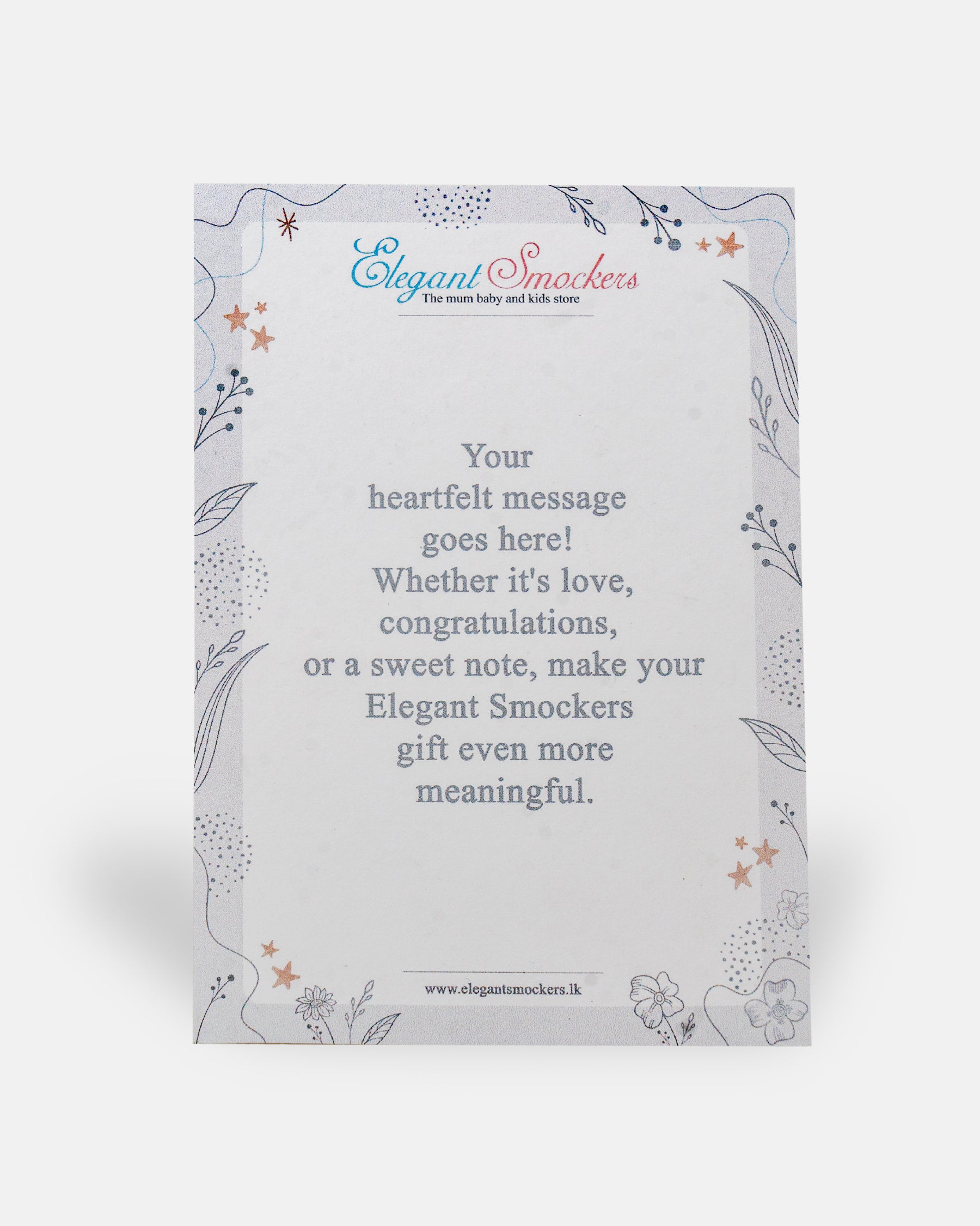 Elegant Smockers LK | Personalised Gift Message | Sri Lanka