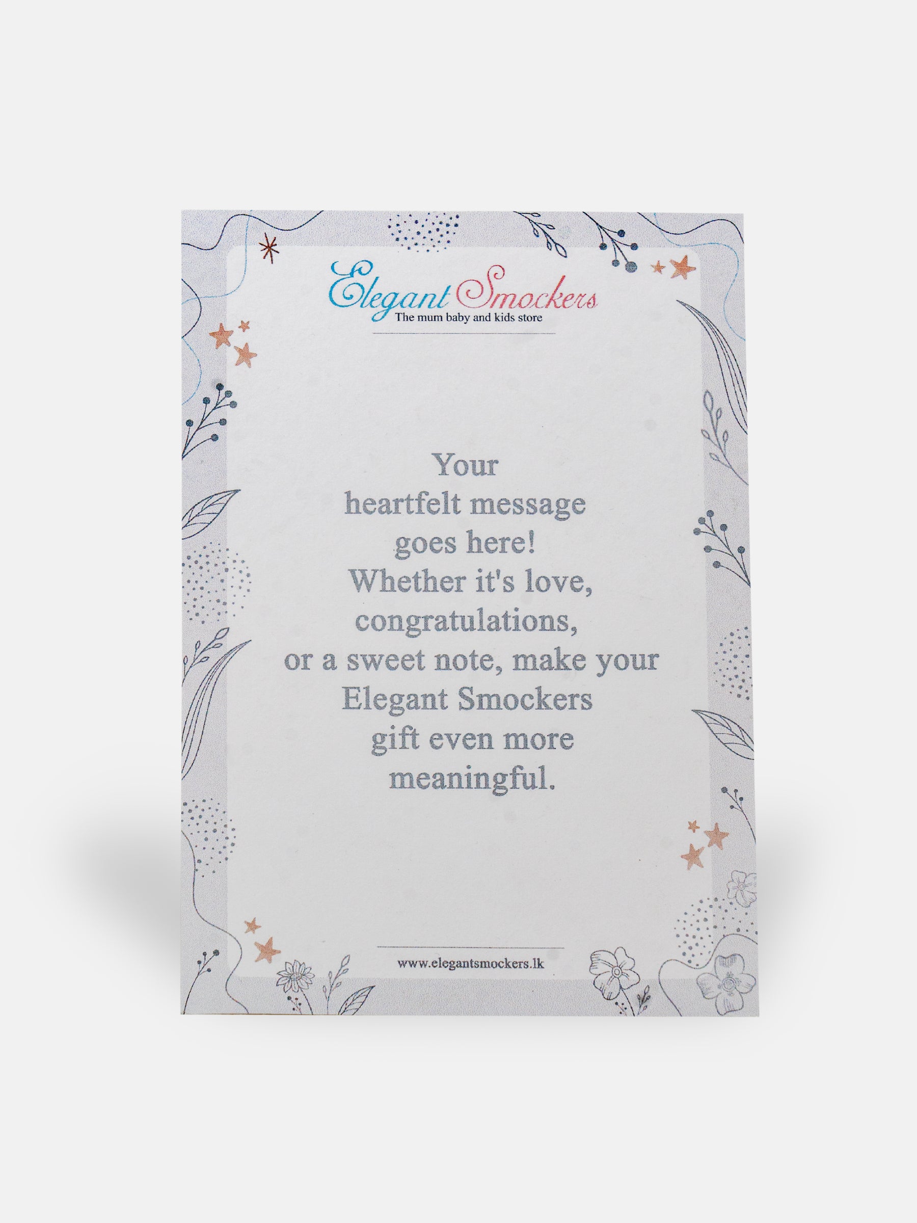 Elegant Smockers LK | Personalised Gift Message | Sri Lanka
