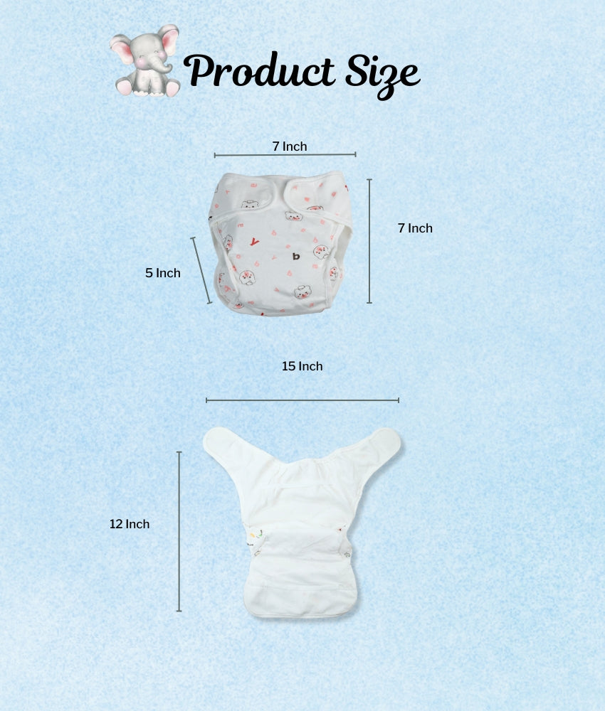 Elegant Smockers LK | Reusable Baby Nappy Wrap - Pink Teddy Print | Sri Lanka