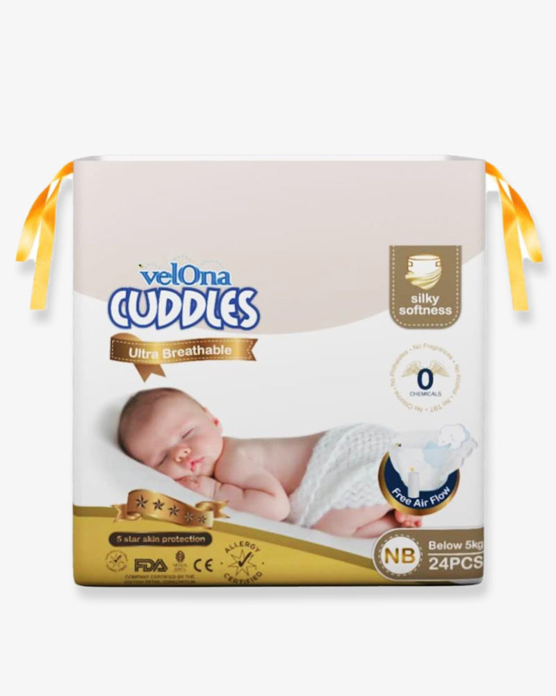 Elegant Smockers LK | Velona Cuddles Ultra Breathable Diapers - Jumbo Pack (New Born) | Sri Lanka