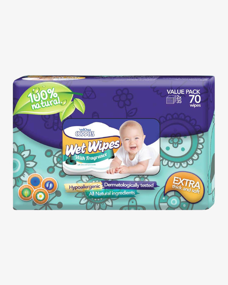 Elegant Smockers LK | Velona Cuddles Wet Wipes - 70pcs Pack | Sri Lanka