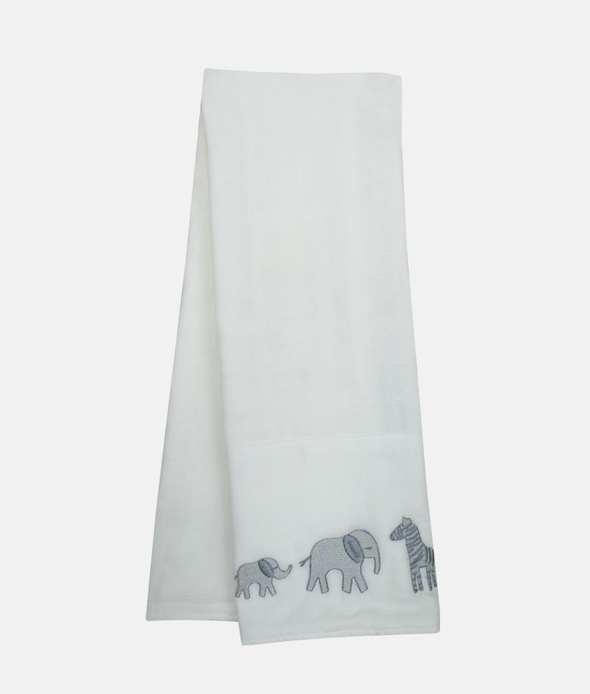 Elegant Smockers LK | Baby Bath Towel – Grey Safari Theme | Sri Lanka