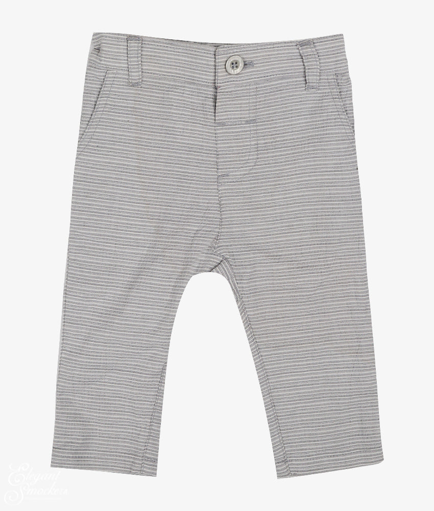 Elegant Smockers LK | Baby Boys Pant - Grey Stripes - 3-6 Months | Sri Lanka