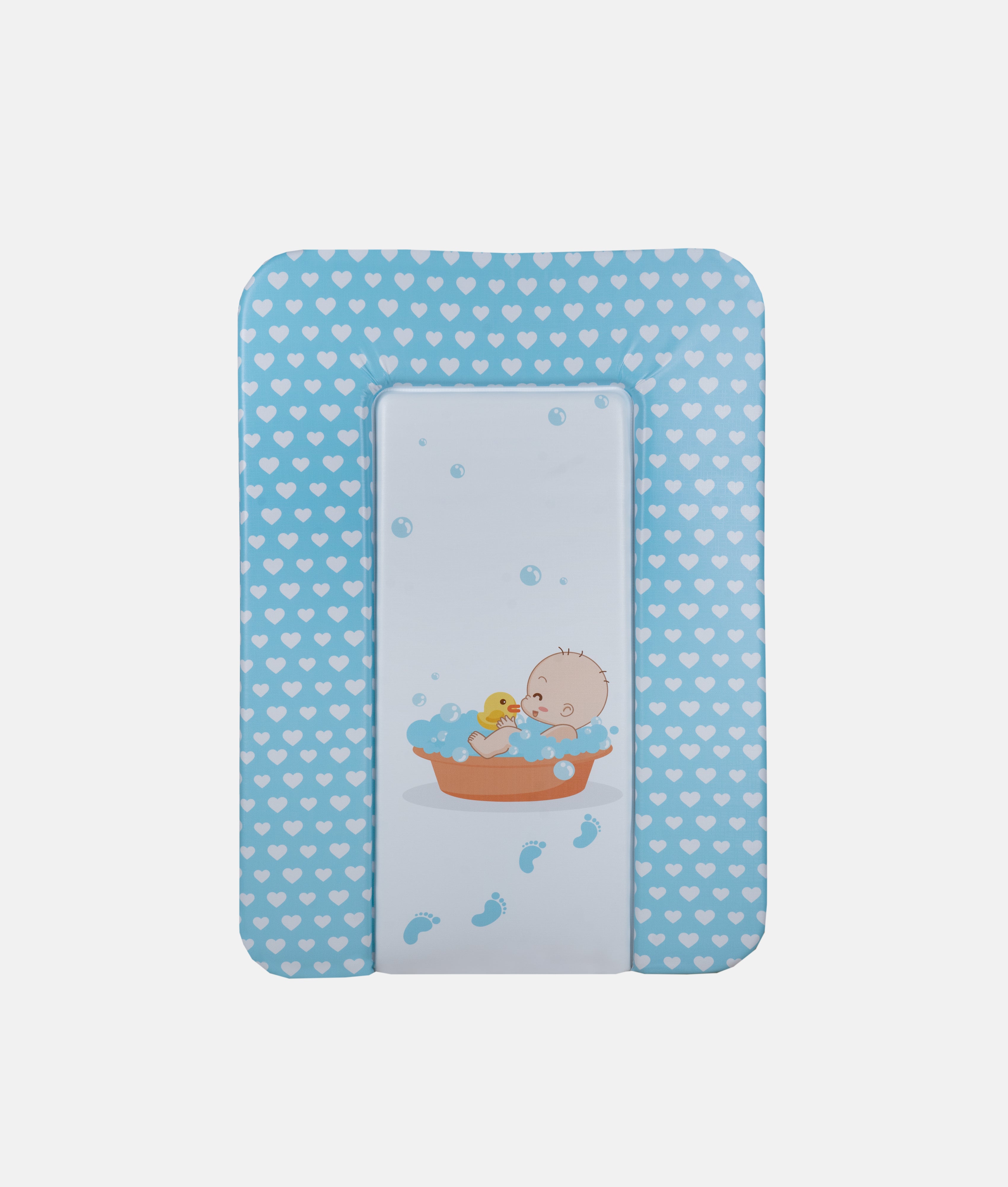 Elegant Smockers LK | Baby Changing Mat - Pastel Blue Hearts | Sri Lanka