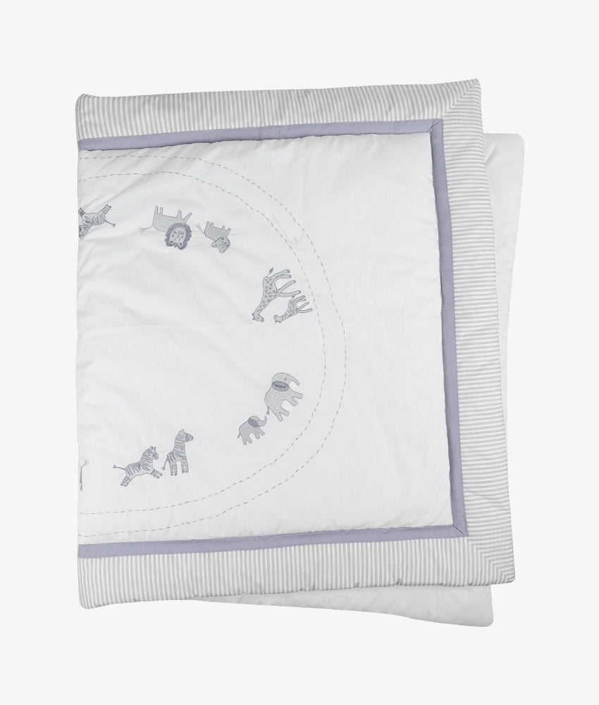 Elegant Smockers LK | Baby Comforter Quilt – Grey Safari Theme | Sri Lanka