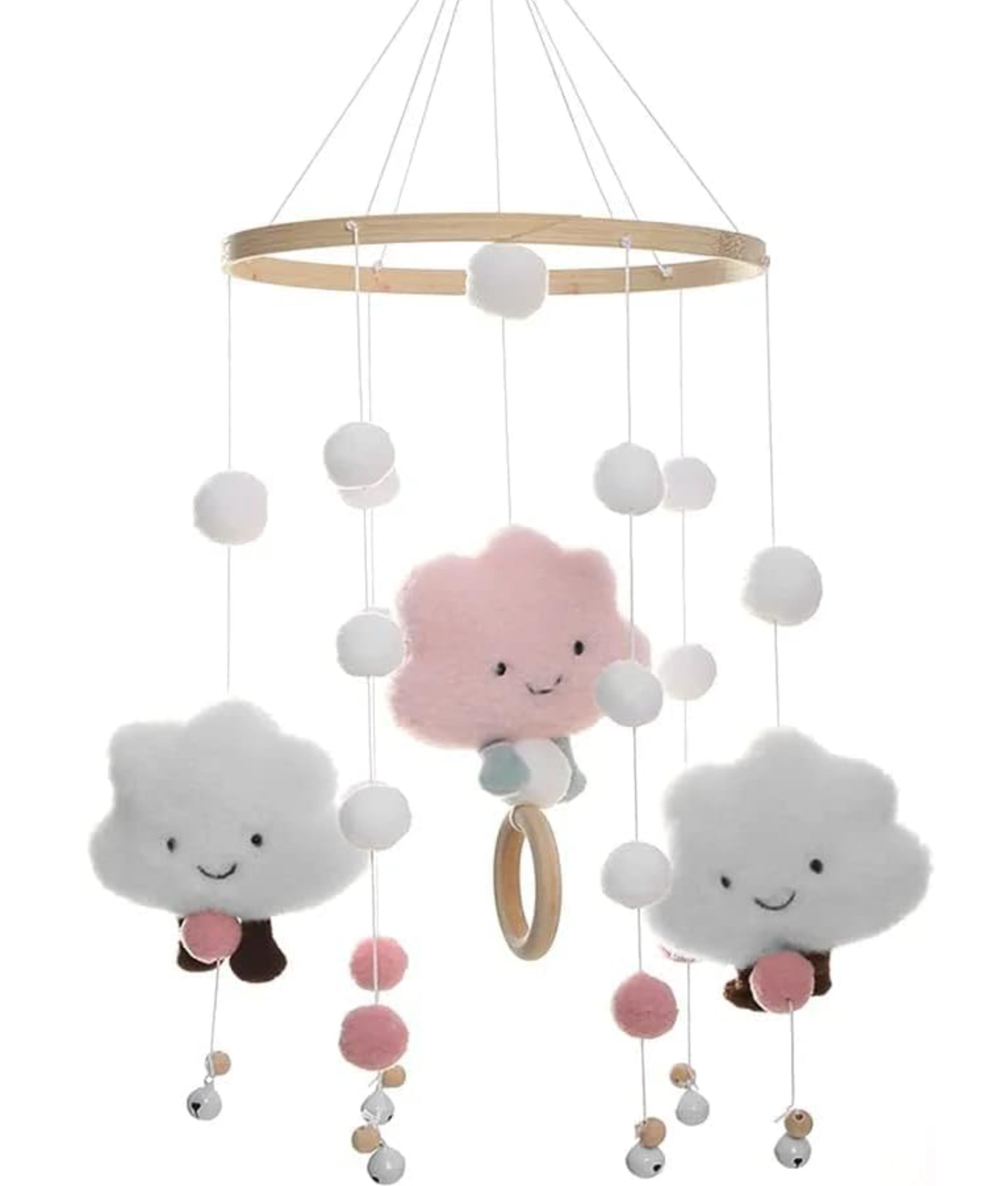 Elegant Smockers LK | Baby Cot Mobile - Pink Cloudy | Sri Lanka
