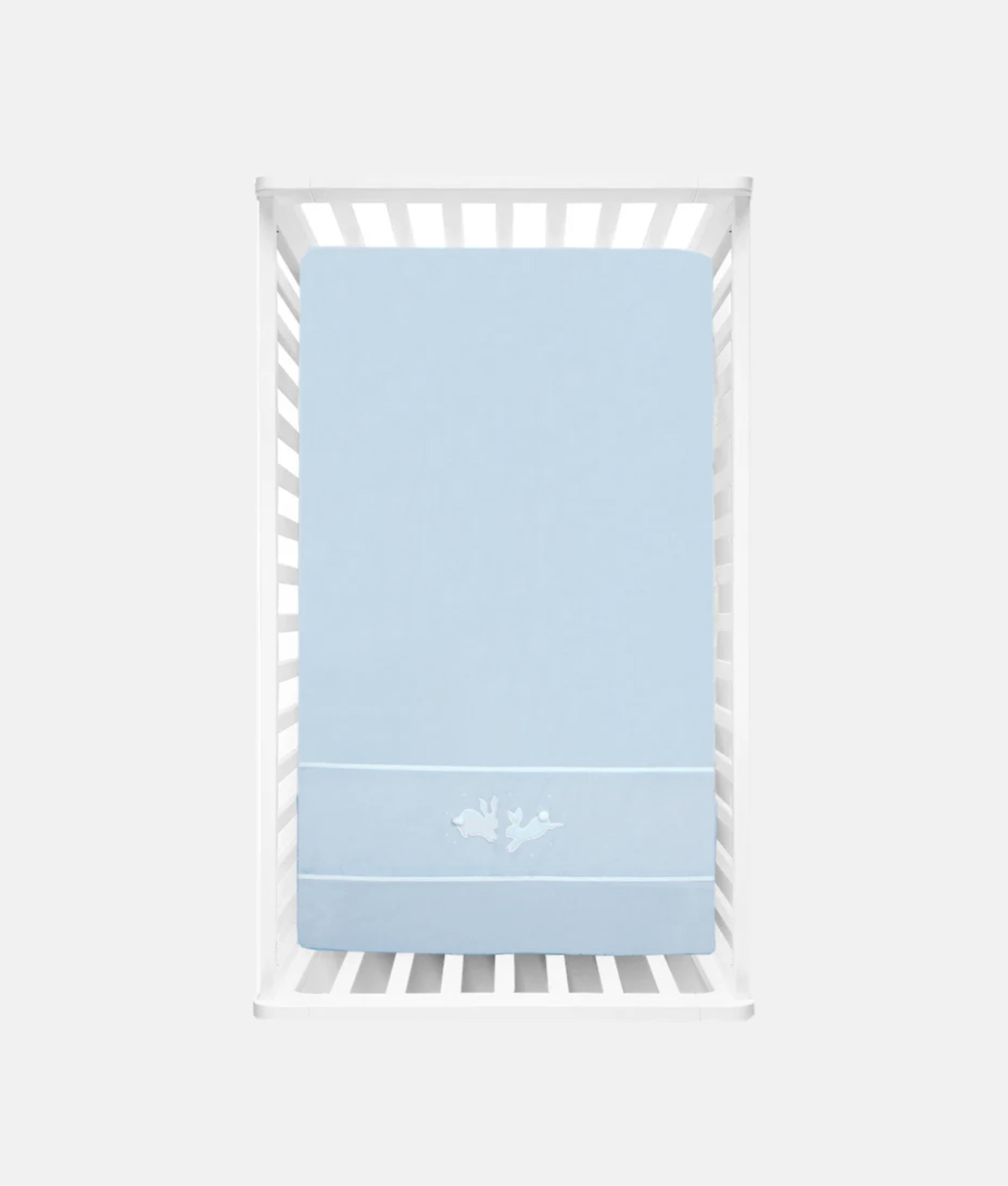 Elegant Smockers LK | Baby Cot Sheet – Blue Rabbit Theme | Sri Lanka