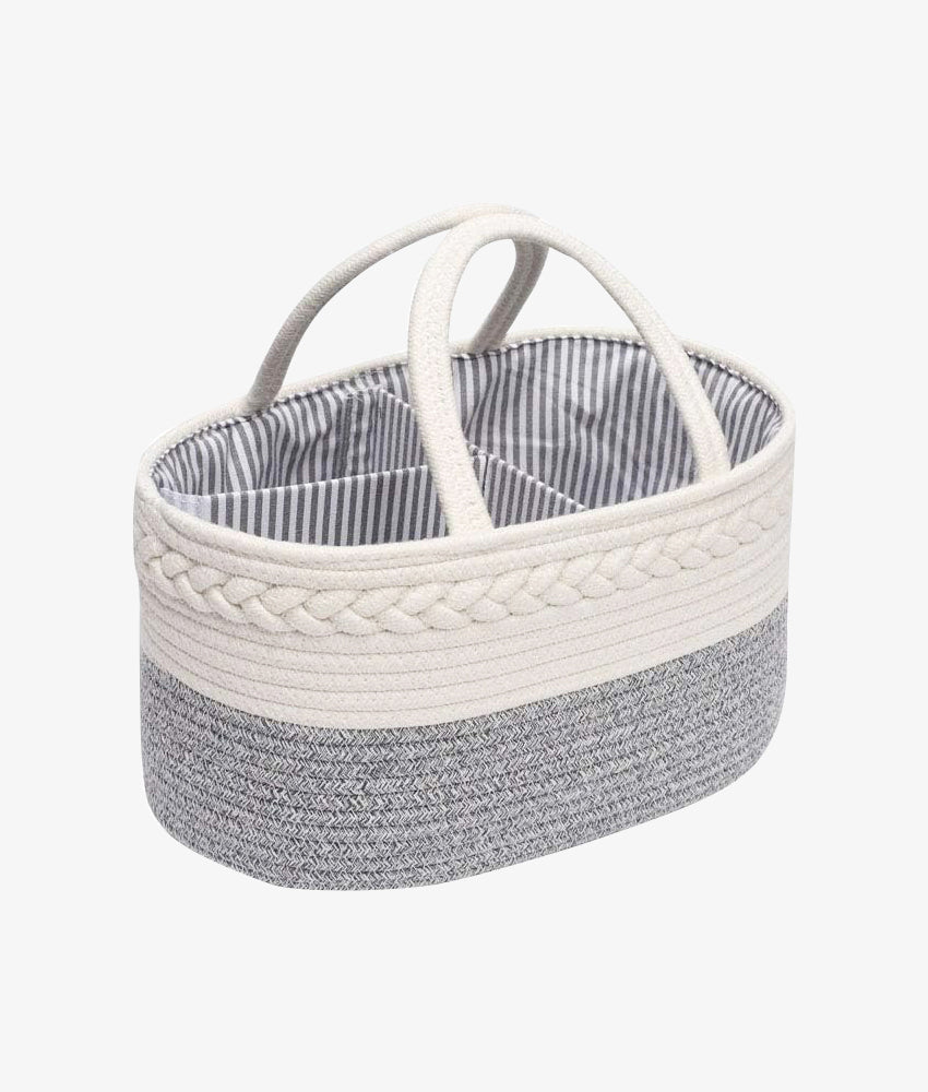 Elegant Smockers LK | Baby Diaper Caddy Organizer - Grey Basket | Sri Lanka