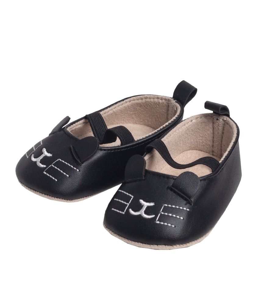 Elegant Smockers LK | Baby Girl Shoes - Black Whiskers | Sri Lanka