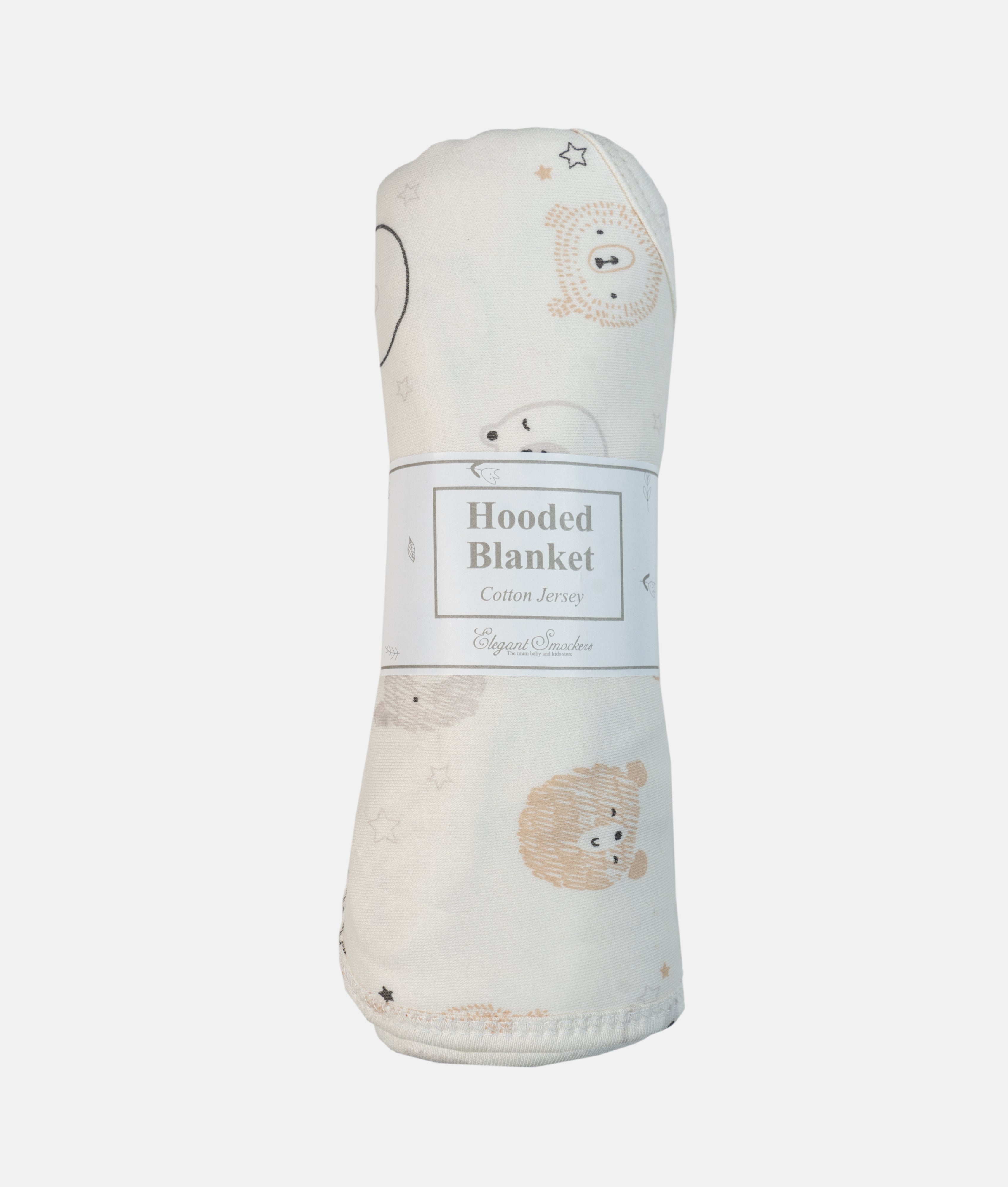 Elegant Smockers LK | Baby Hooded Blanket - Bear Face Print | Sri Lanka
