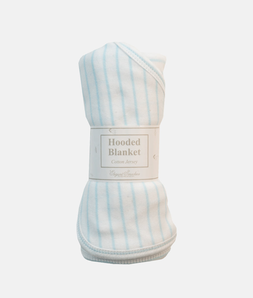 Elegant Smockers LK | Baby Hooded Blanket - Blue Stripes Print | Sri Lanka