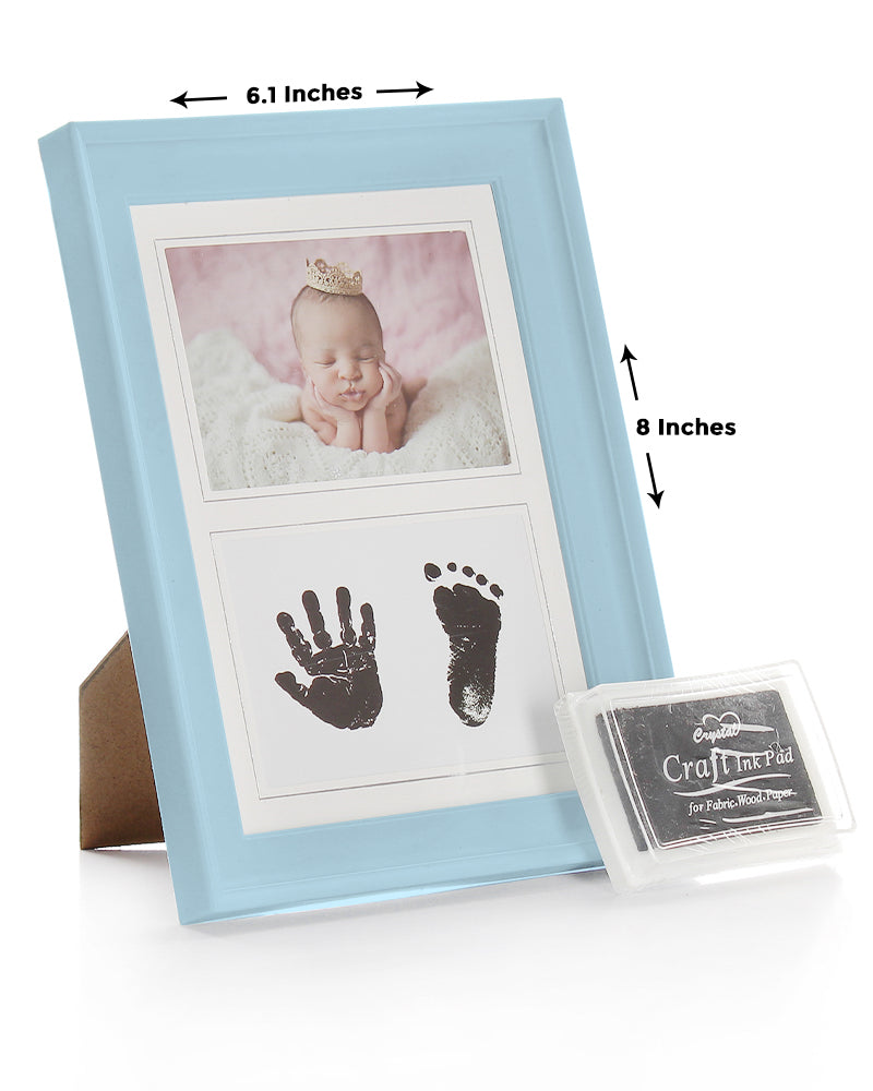 Elegant Smockers LK | Baby Hand & Footprint 8x6" Frame - Blue | Sri Lanka