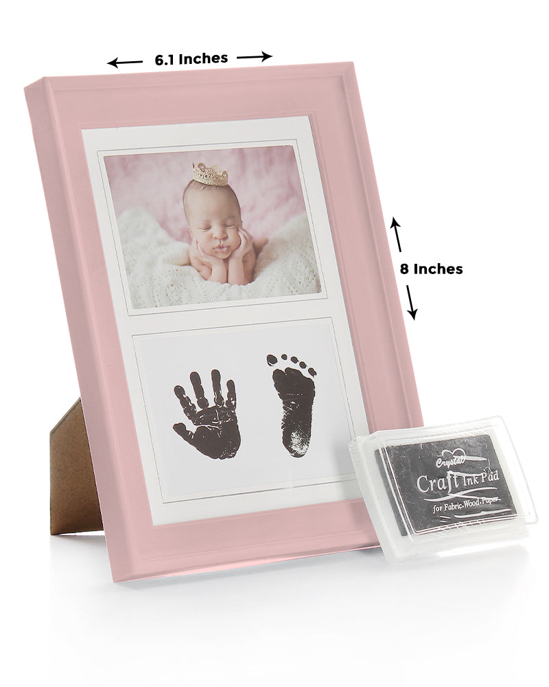 Elegant Smockers LK | Baby Hand & Footprint 8x6" Frame - Pink | Sri Lanka