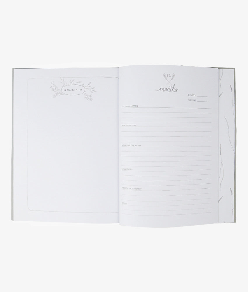 Elegant Smockers LK | Baby Record Book - Cream | Sri Lanka