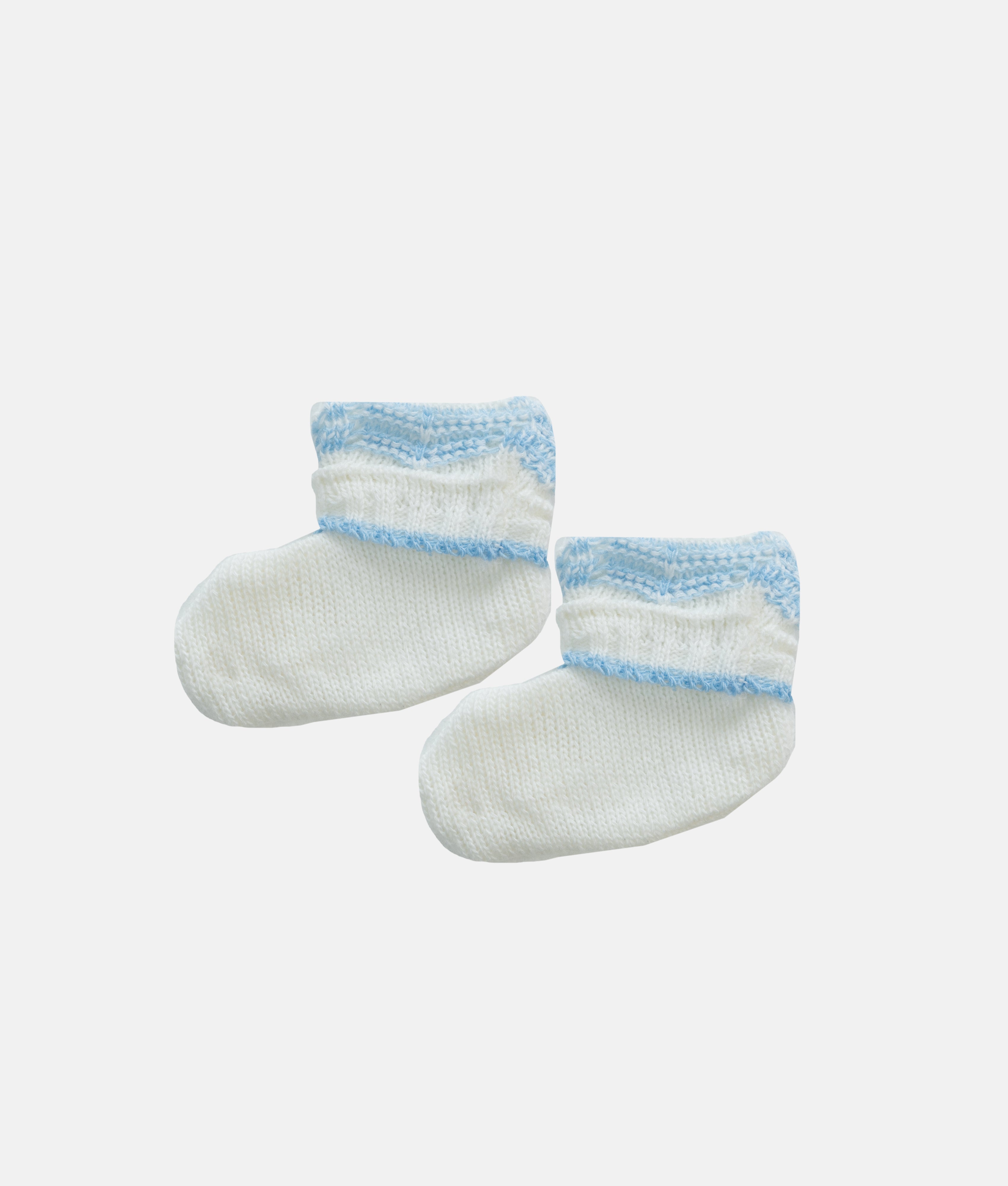 Elegant Smockers LK | Baby Woolen 04pcs Set - White - Blue | Sri Lanka