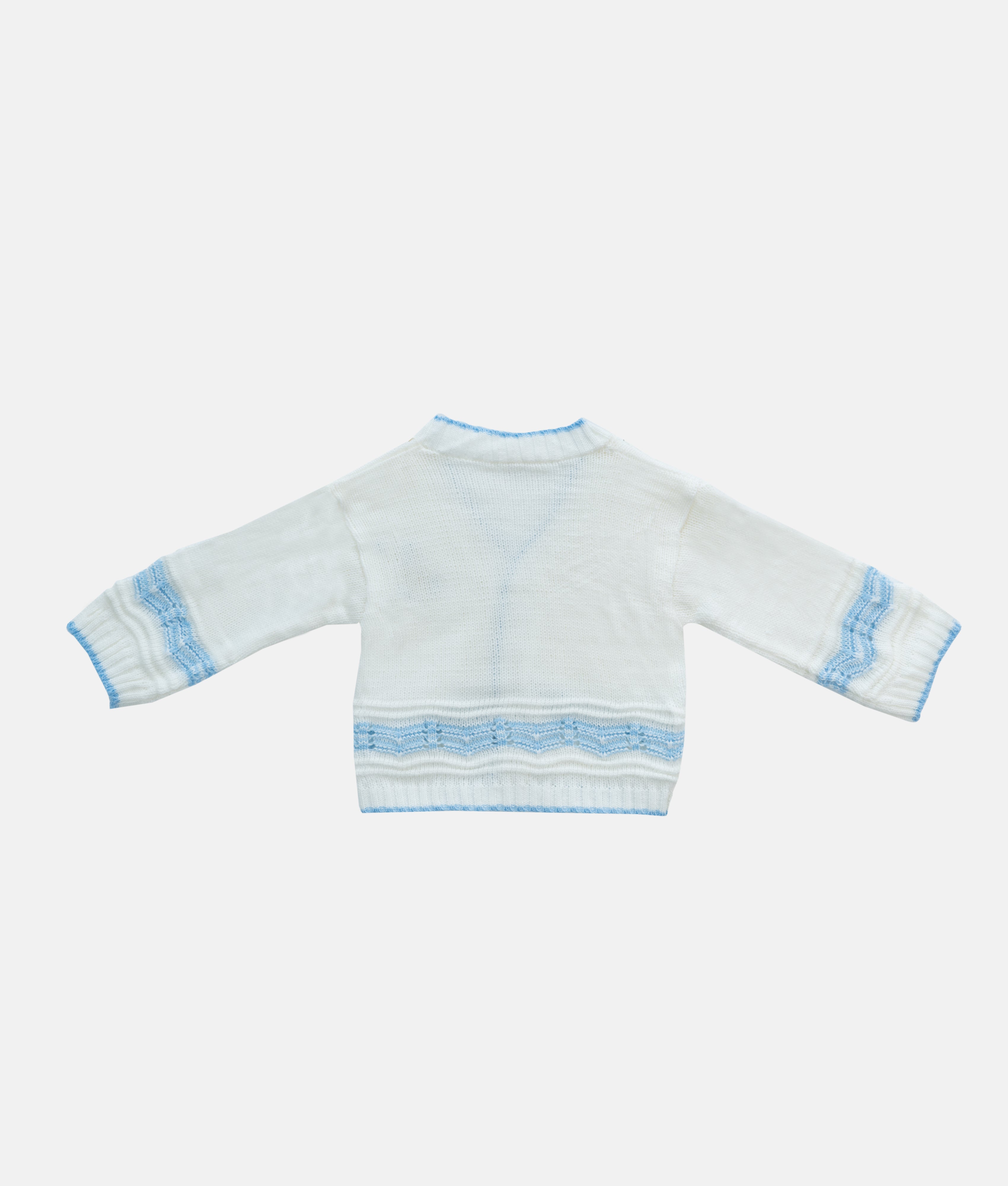 Elegant Smockers LK | Baby Woolen 04pcs Set - White - Blue | Sri Lanka