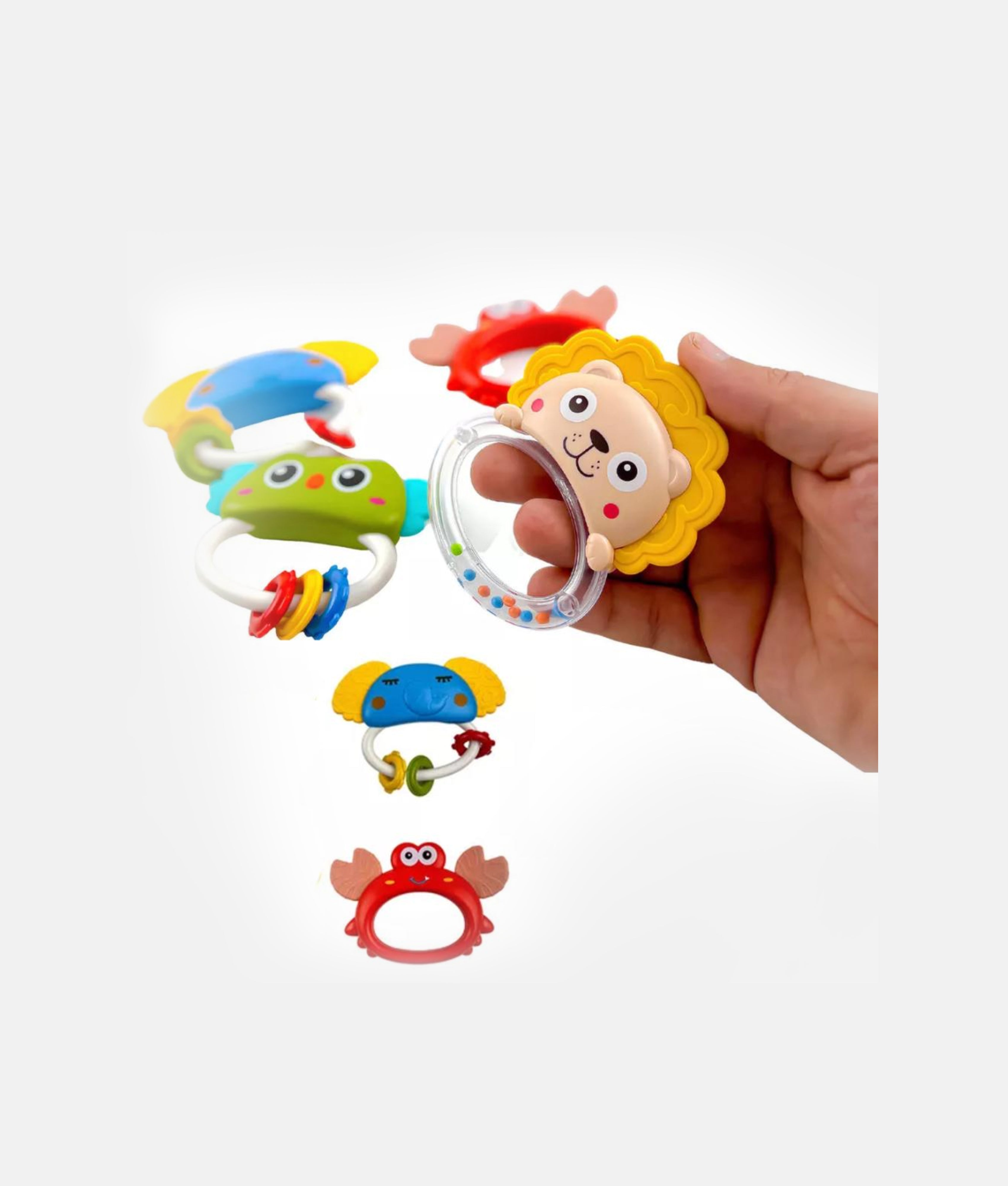 Elegant Smockers LK | Bibi-Inn Handbell Baby Animal Rattle 4 Pcs Set | Sri Lanka