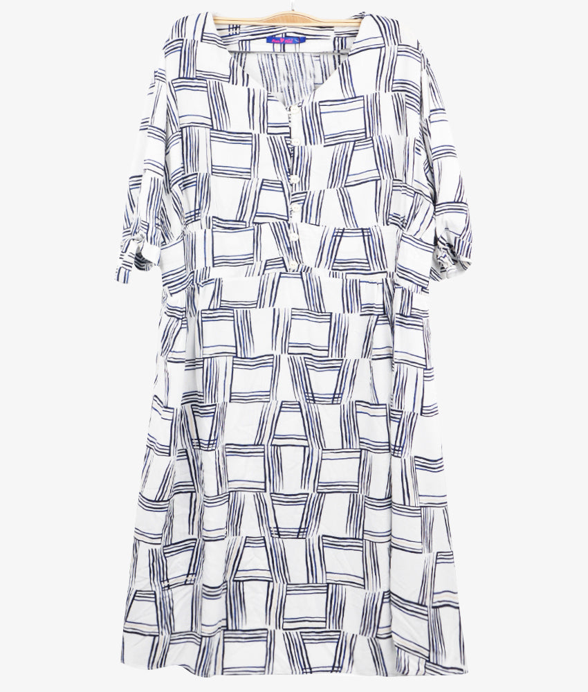 Blue Geo Print Maternity Dress Shop online Elegant Smockers LK Sri Lanka