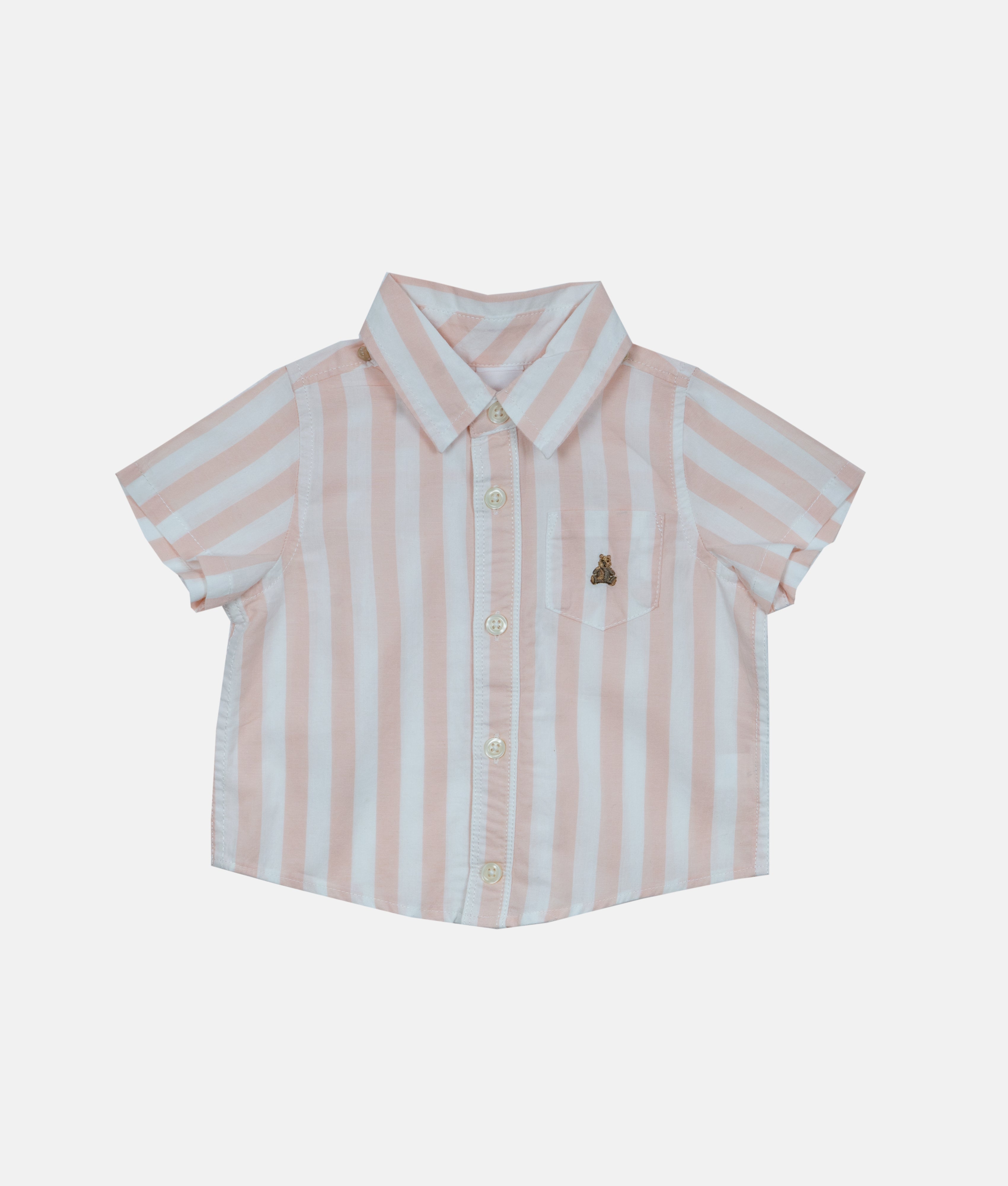 Elegant Smockers LK | Boys Shirt - Peach Stripes | Sri Lanka