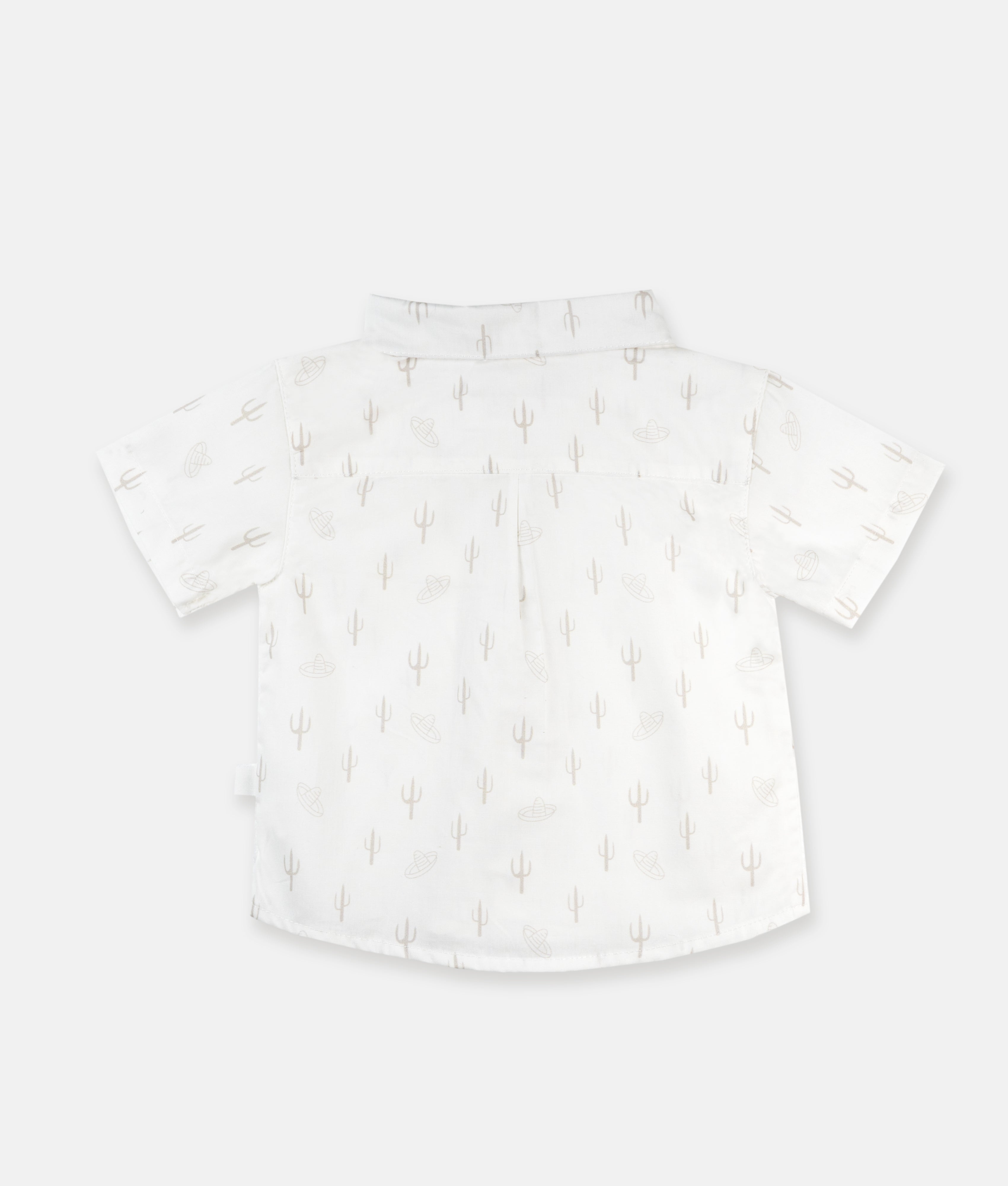Elegant Smockers LK | Boys White Shirt - Cactus Tree Print | Sri Lanka
