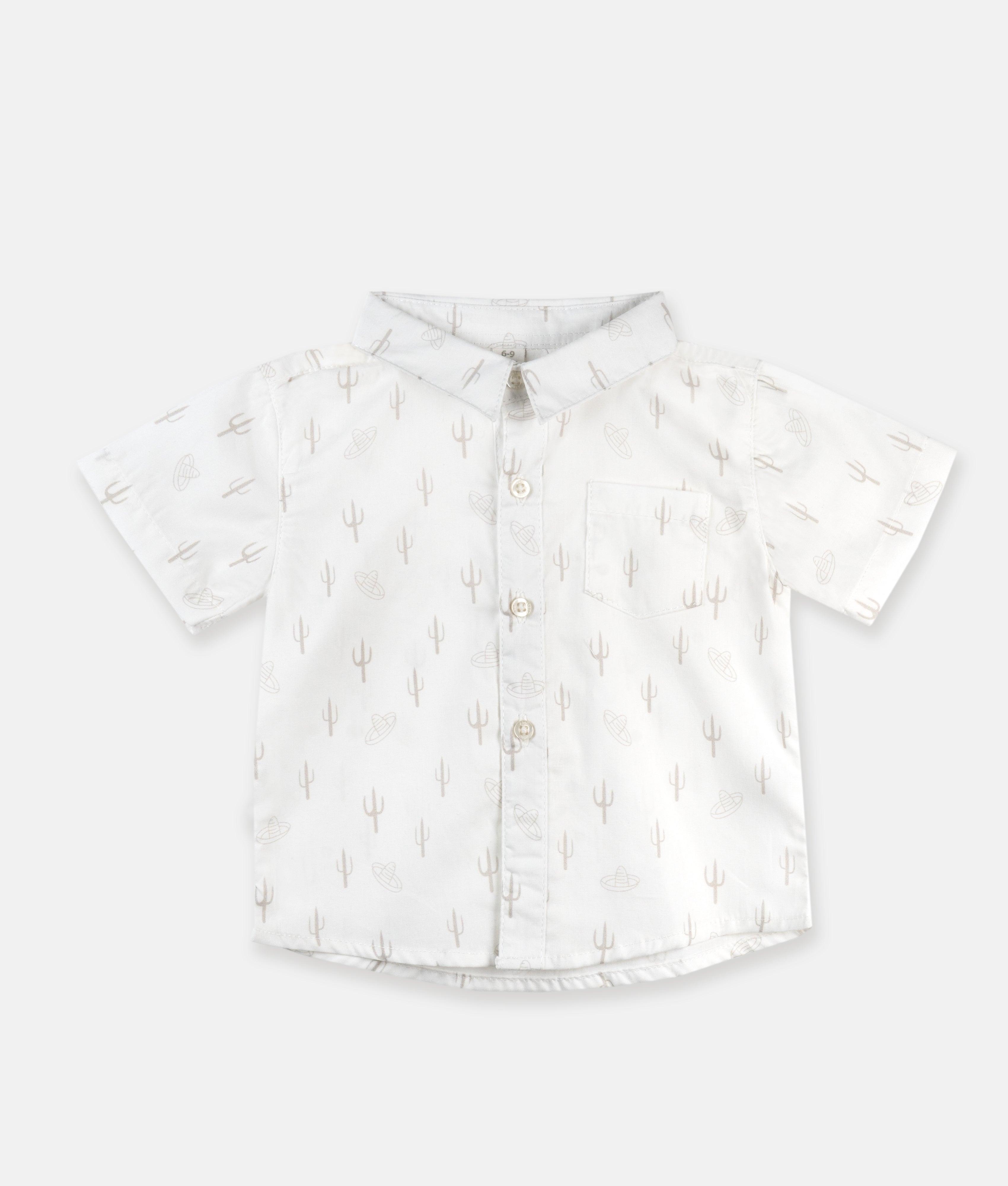 Elegant Smockers LK | Boys White Shirt - Cactus Tree Print | Sri Lanka
