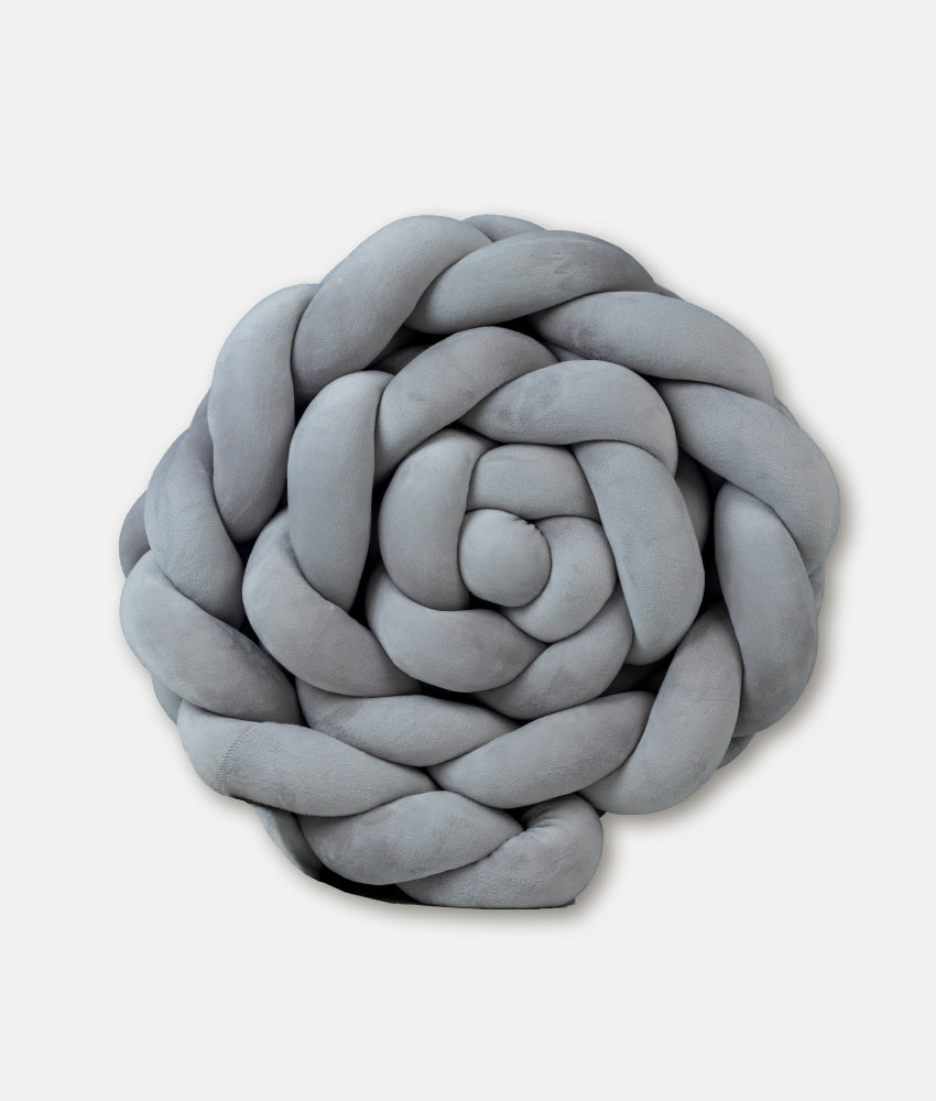 Elegant Smockers LK | Braided Baby Cot Bumpers - Grey | Sri Lanka