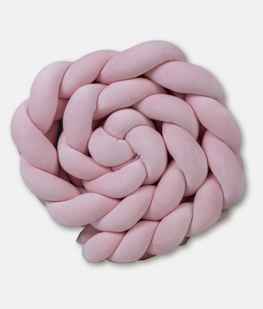 Elegant Smockers LK | Braided Baby Cot Bumpers - Light Pink | Sri Lanka