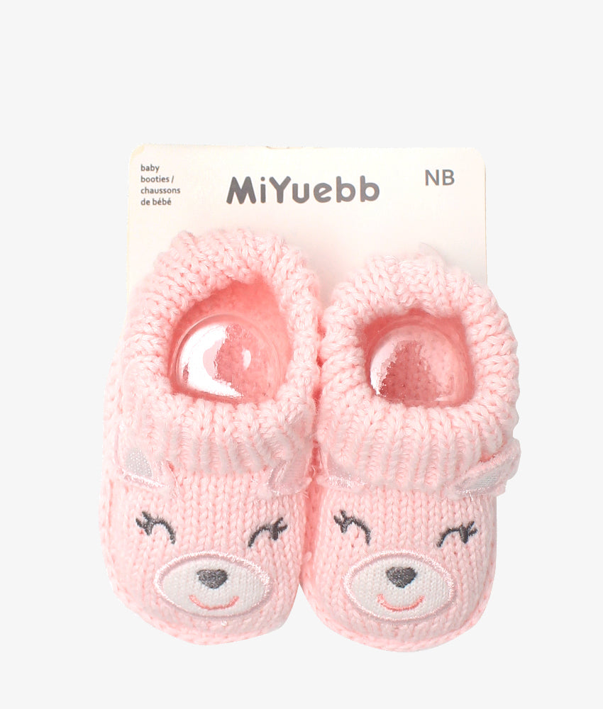 Elegant Smockers LK | Cute Baby Booties - Pink Bear | Sri Lanka