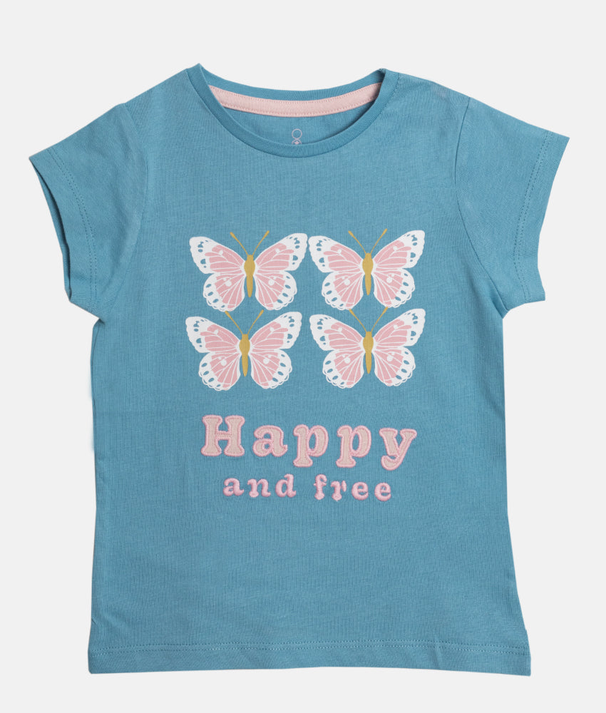 Elegant Smockers LK | Girls T- shirt - Happy and Free | Sri Lanka