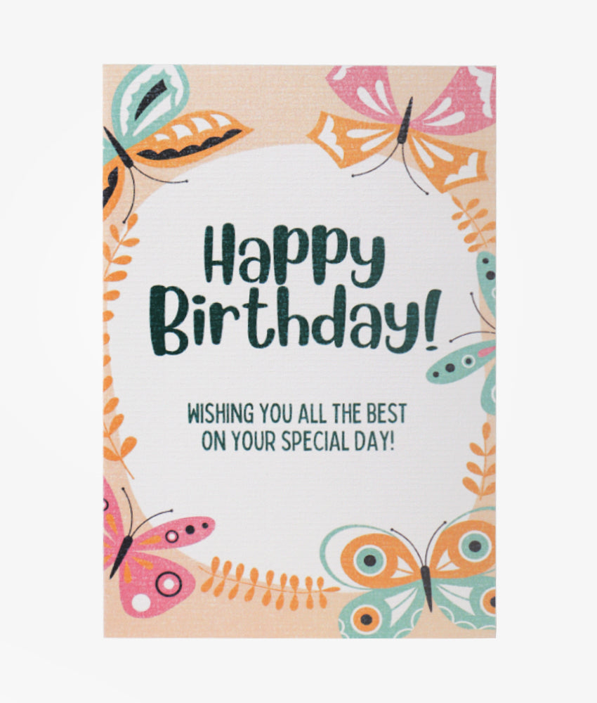 Elegant Smockers LK | Baby Greeting Card - Butterfly Happy Birthday | Sri Lanka
