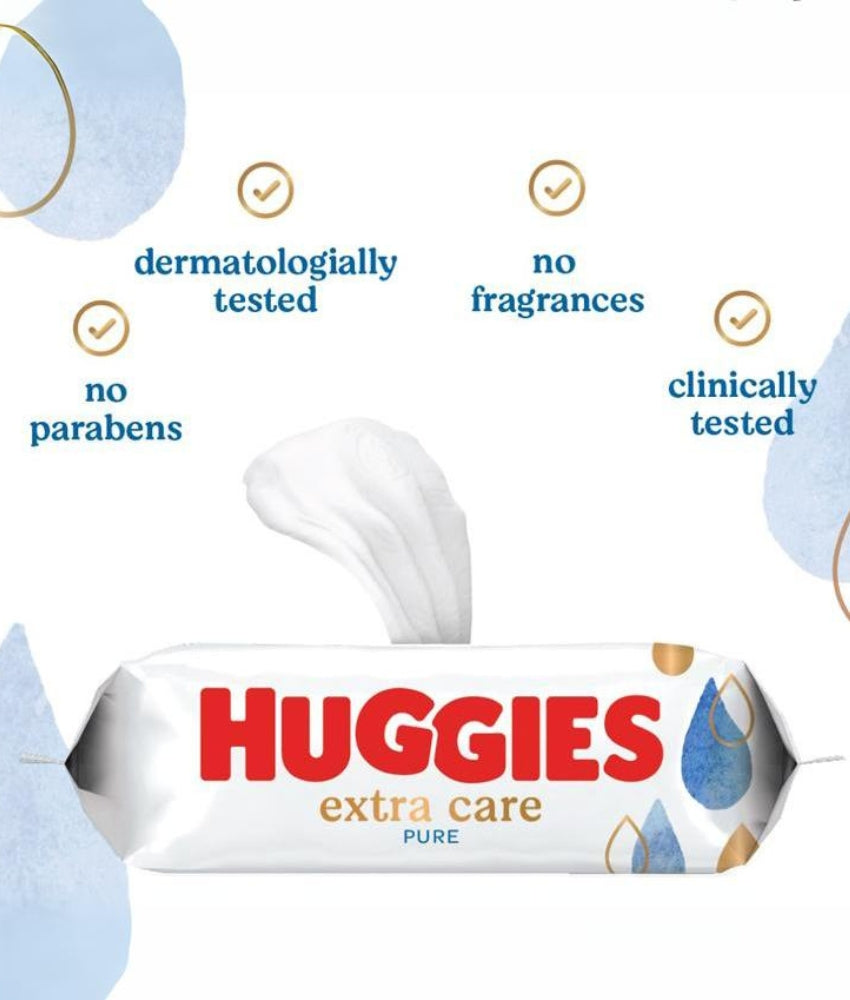 Elegant Smockers LK | Huggies Pure Extra Care Sensitive Baby Wipes - 56Pcs | Sri Lanka