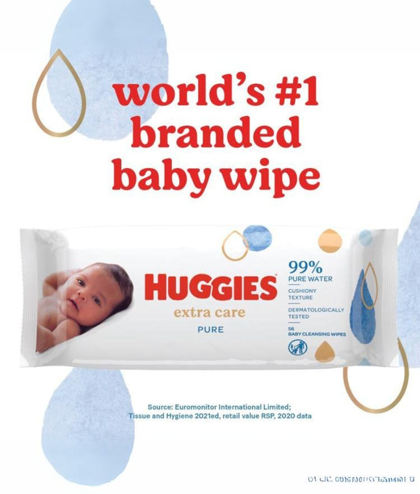 Elegant Smockers LK | Huggies Pure Extra Care Sensitive Baby Wipes - 56Pcs | Sri Lanka