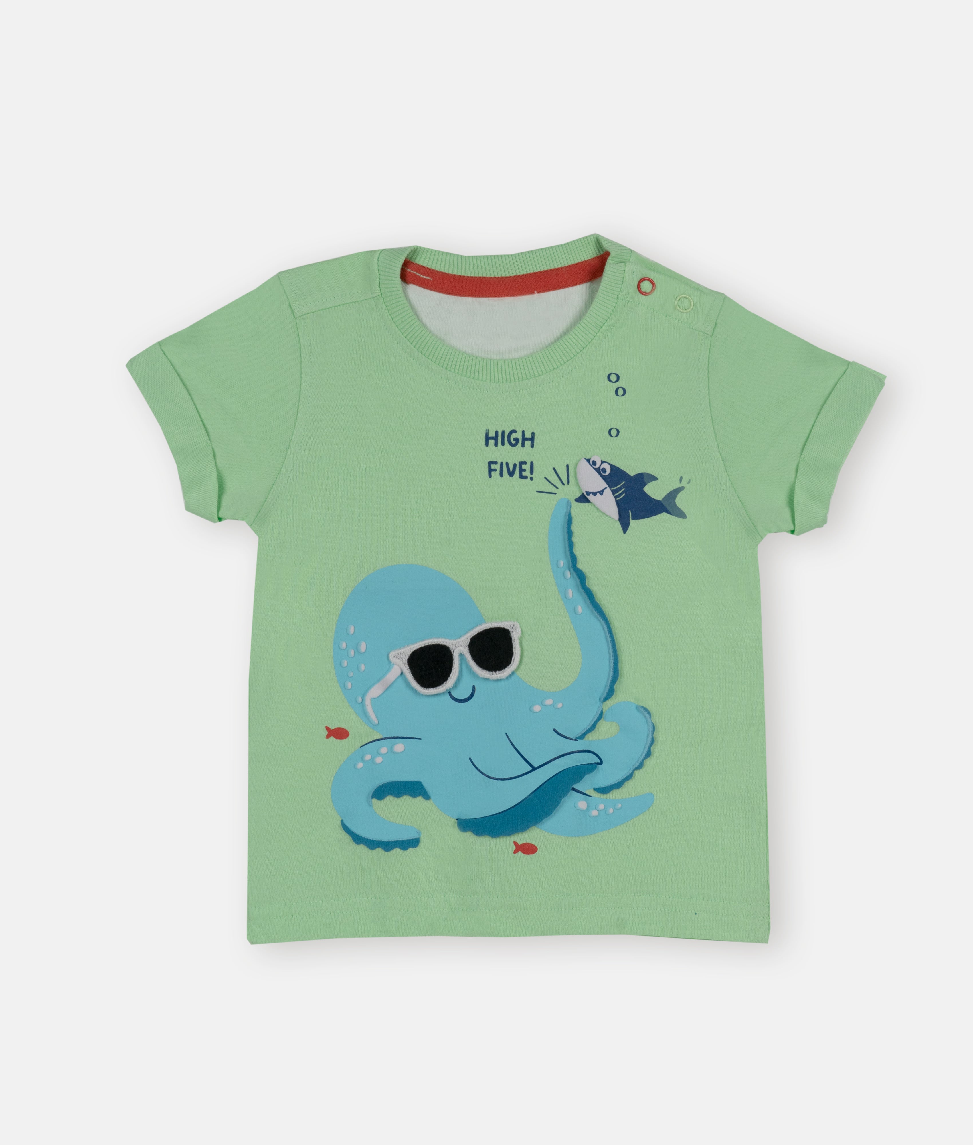 Elegant Smockers LK | Kids T-Shirt - Octopus & Shark High Five | Sri Lanka