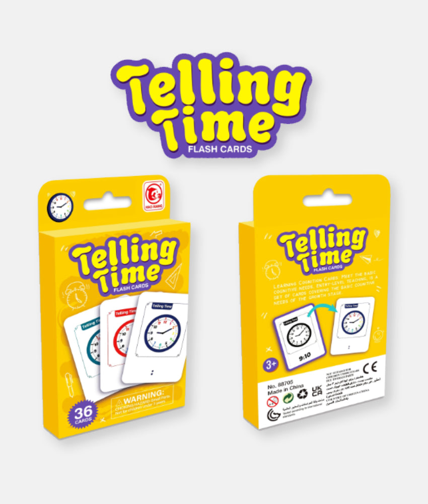 Elegant Smockers LK | Kids Telling Time Flash Card Set - 36 Cards | Sri Lanka