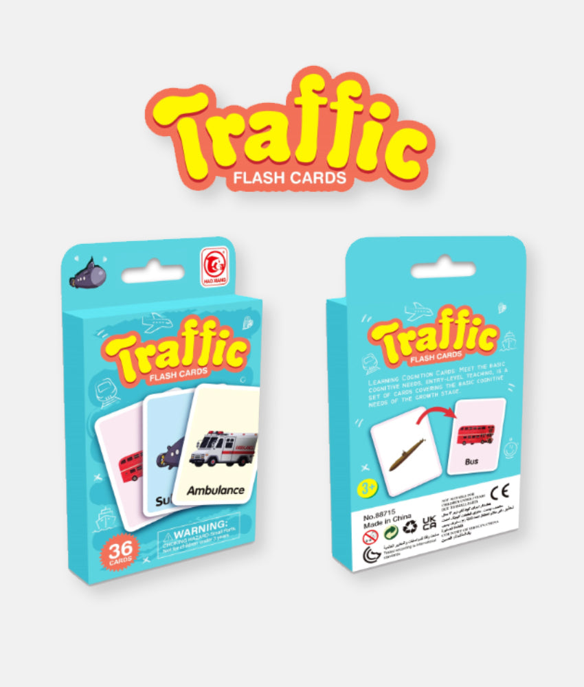Elegant Smockers LK | Kids Traffic Learning Flash Card Set - 36 Cards | Sri Lanka