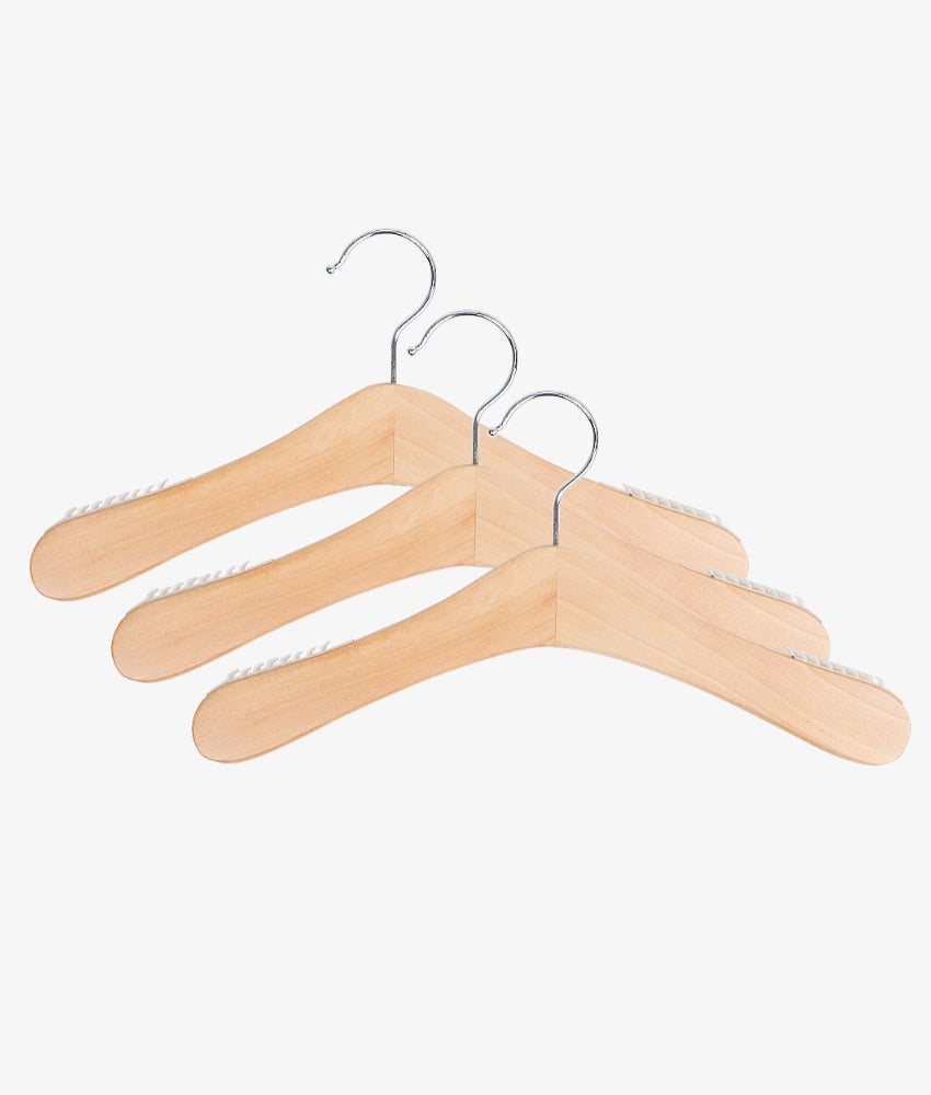 Elegant Smockers LK | Kids Wooden Hangers Set - Natural | Sri Lanka