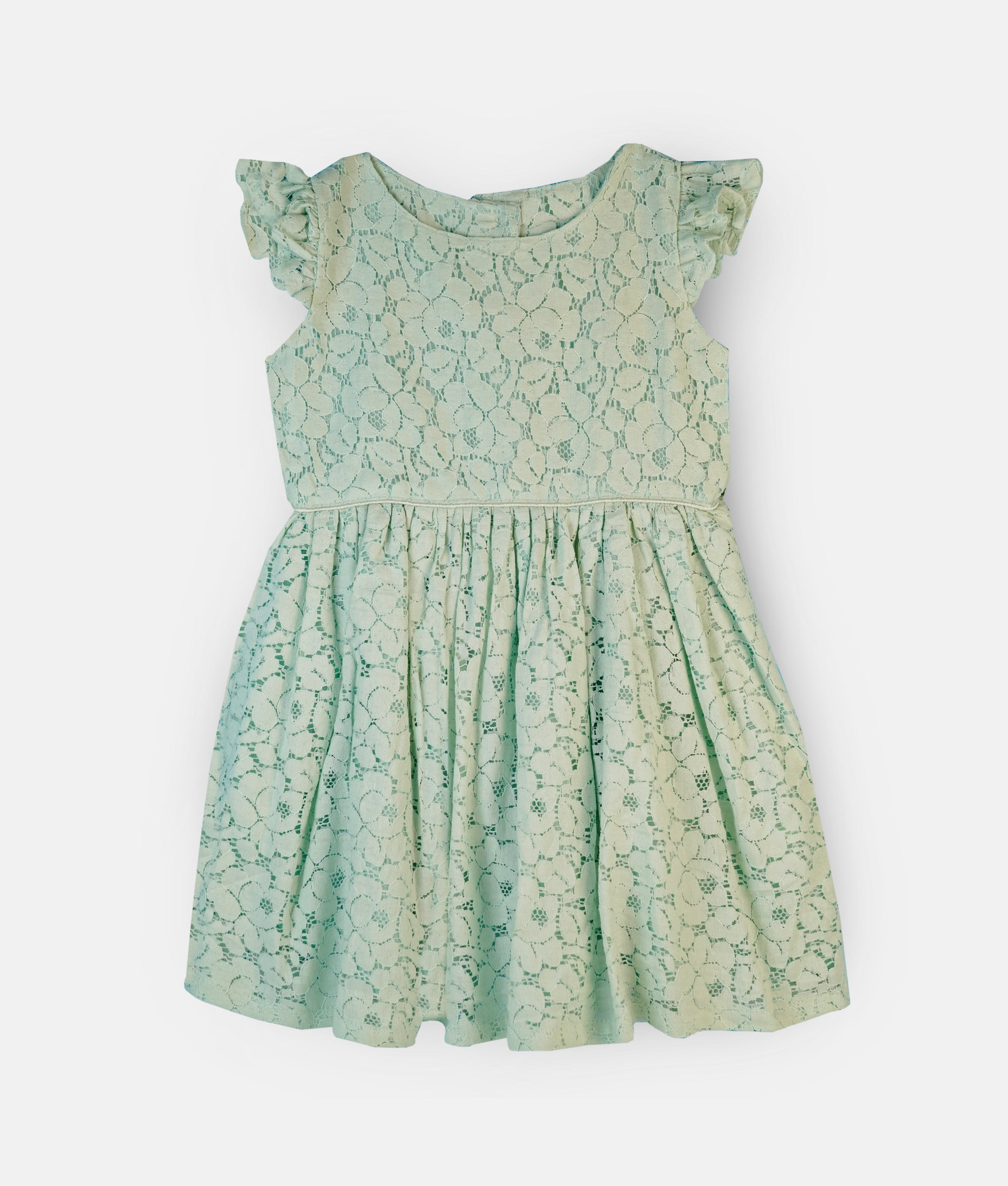 Elegant Smockers LK | Mint Green Lace Girls Party Dress | Sri Lanka