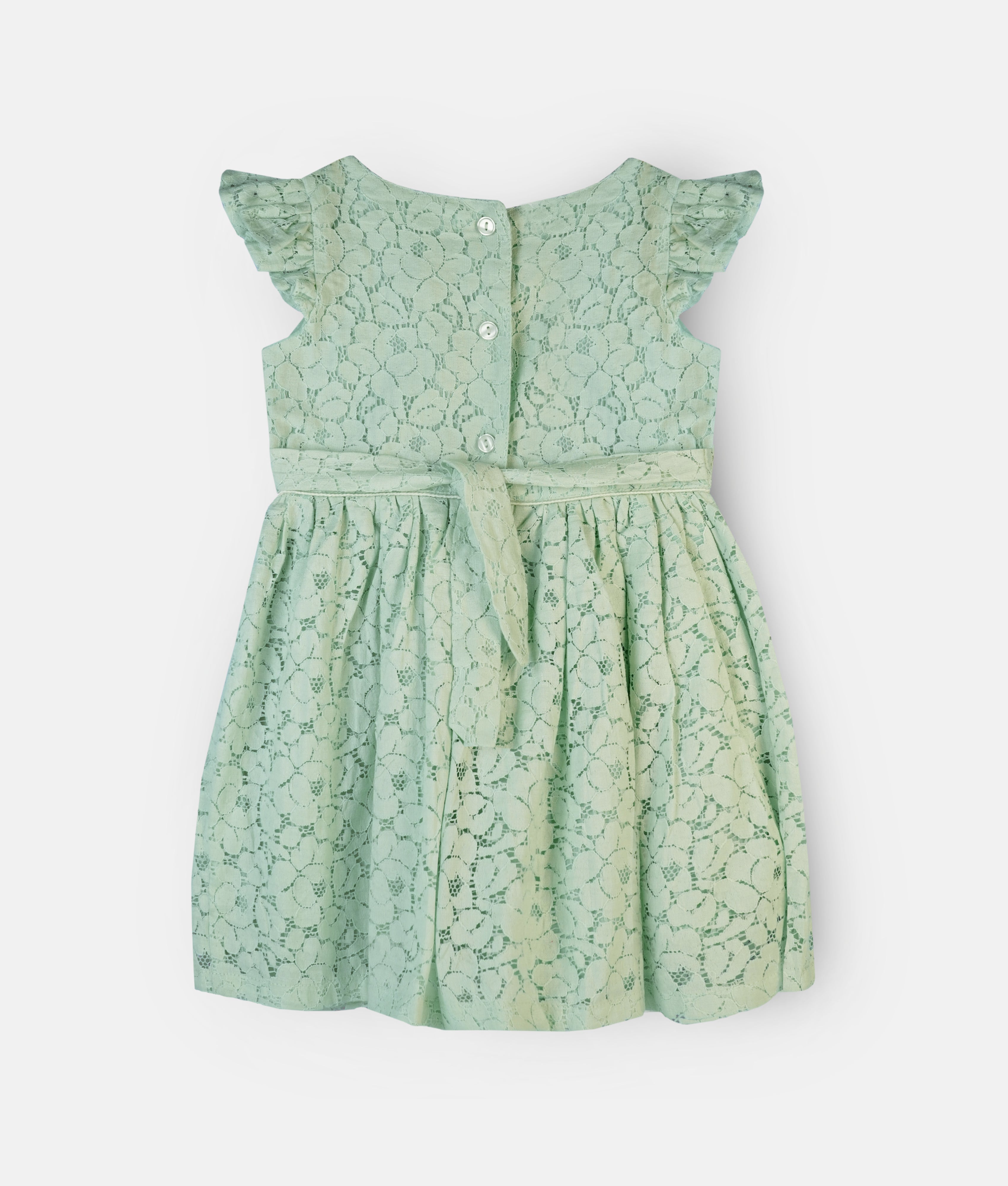 Elegant Smockers LK | Mint Green Lace Girls Party Dress | Sri Lanka